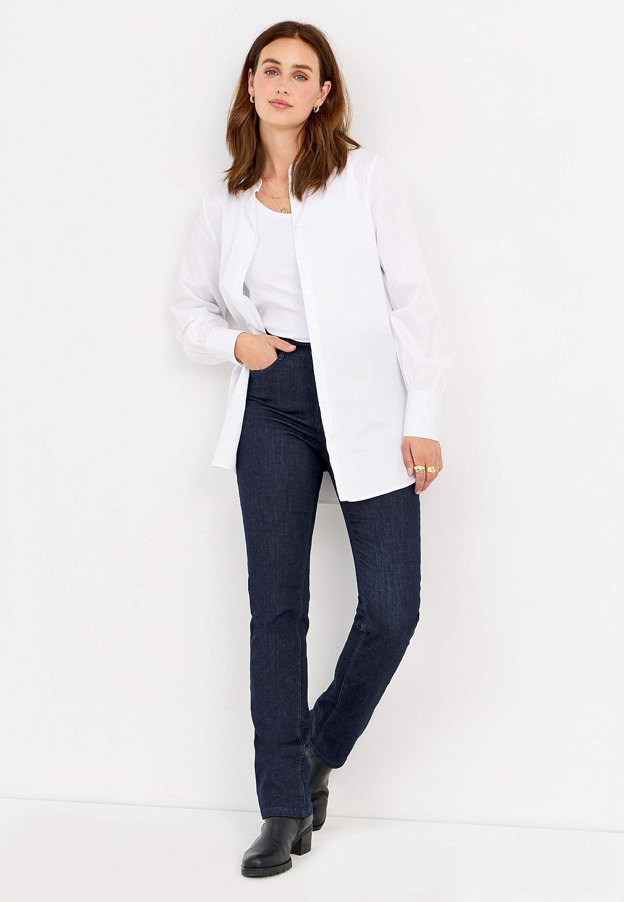 Stretchjeans med rette ben - tre lengder