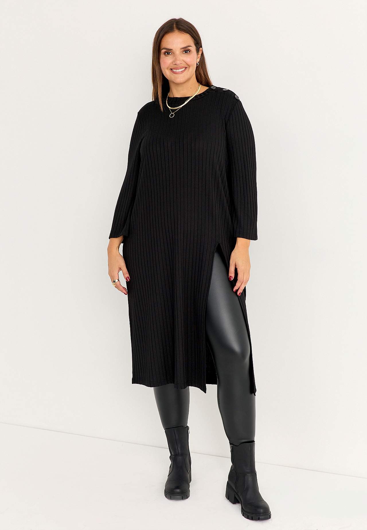 Ribbestrikket kjoletunika