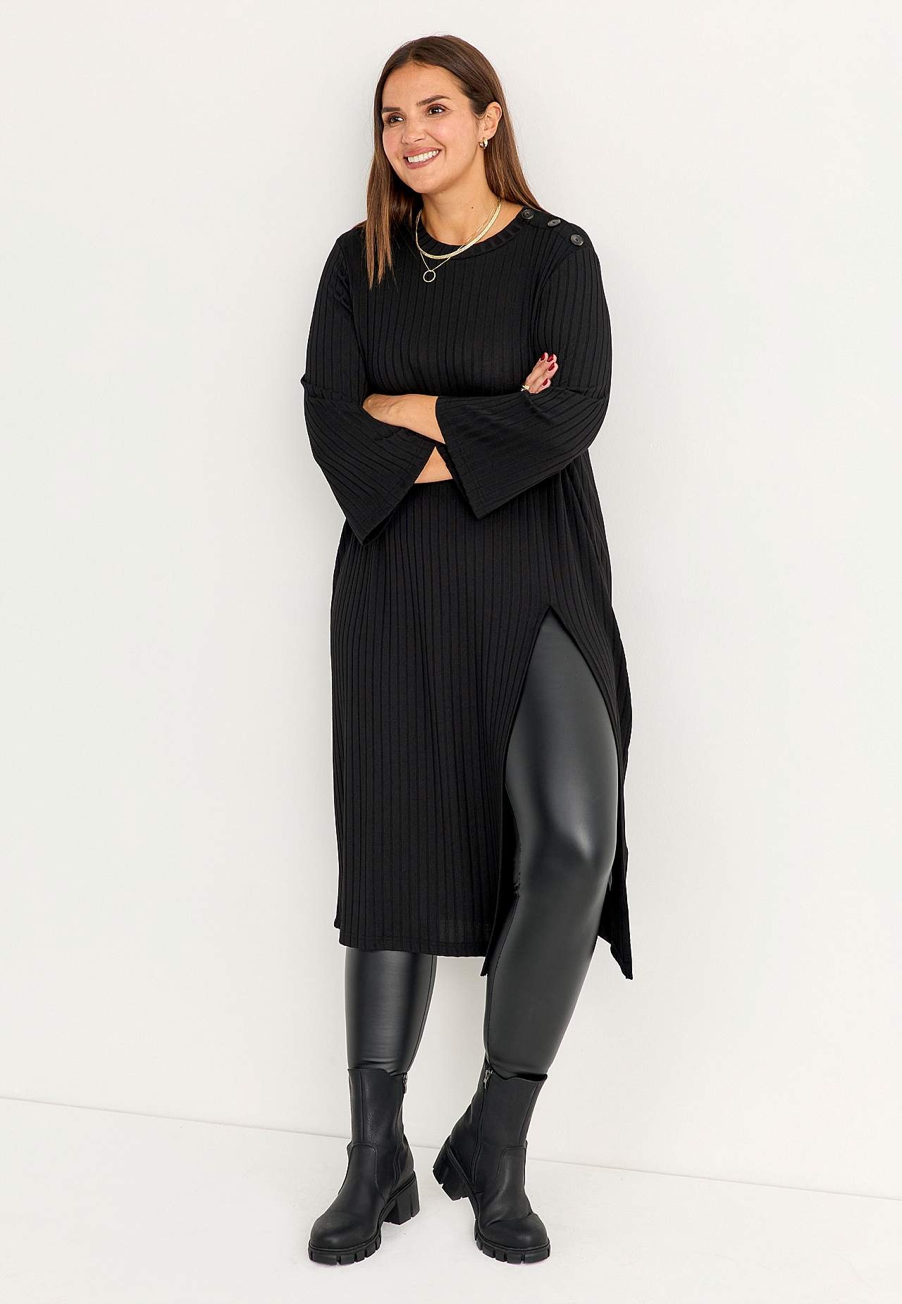 Ribbestrikket kjoletunika