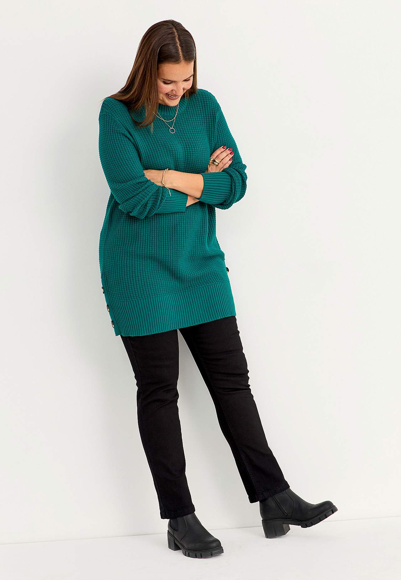 Strukturstrikket genser