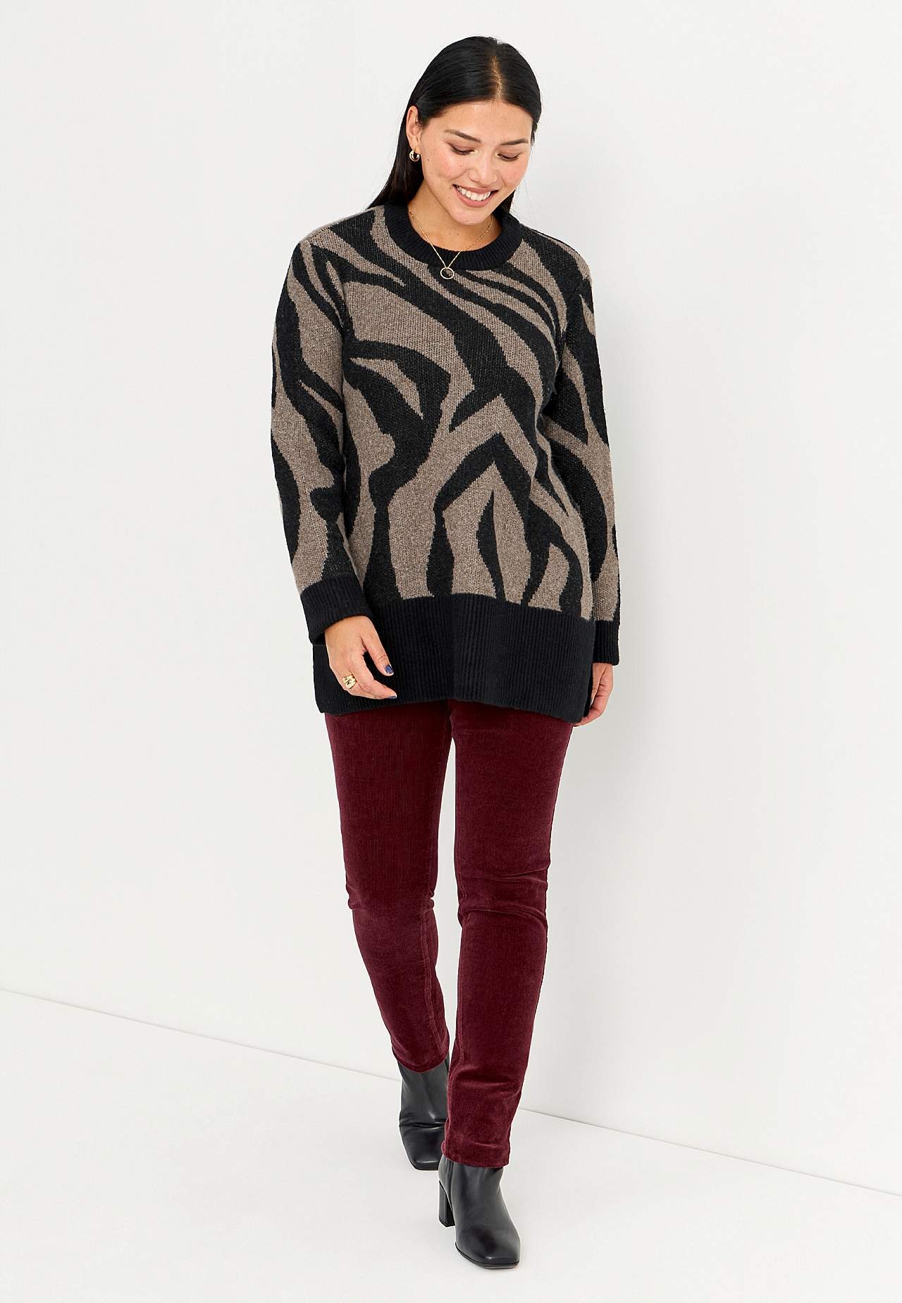 Mønsterstrikket genser