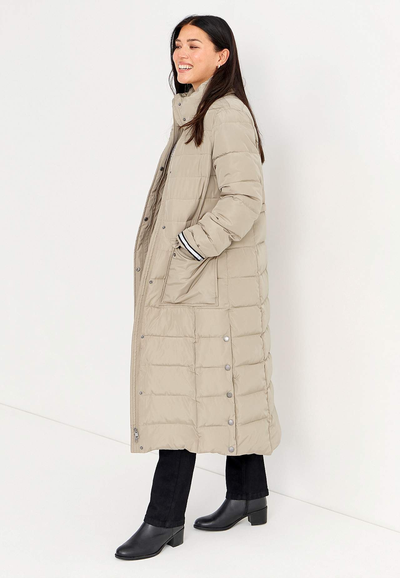 Lang, polstret kåpe