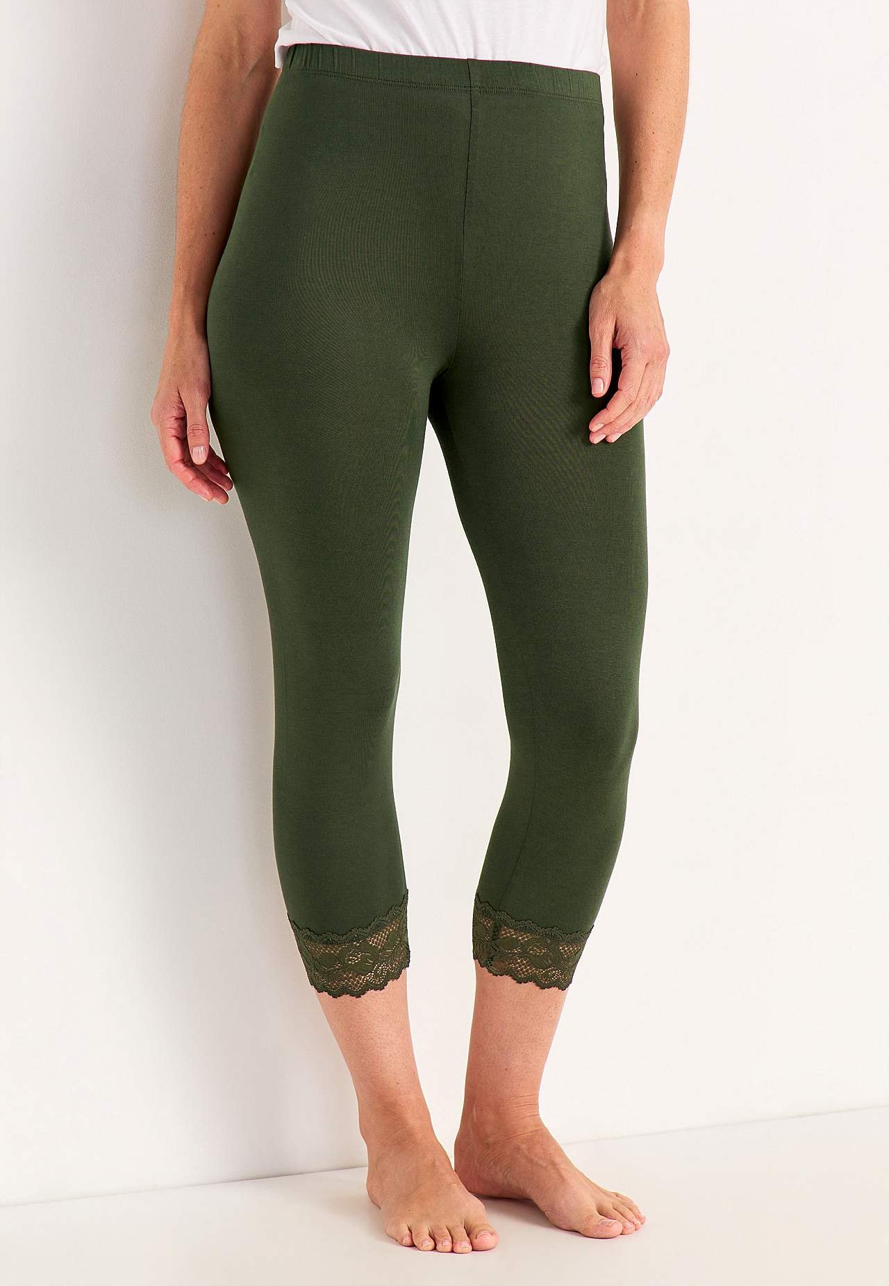Caprileggings med blonder susanne