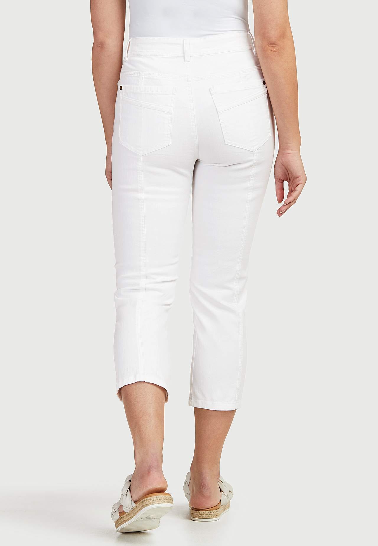 Caprijeans med design med fem lommer