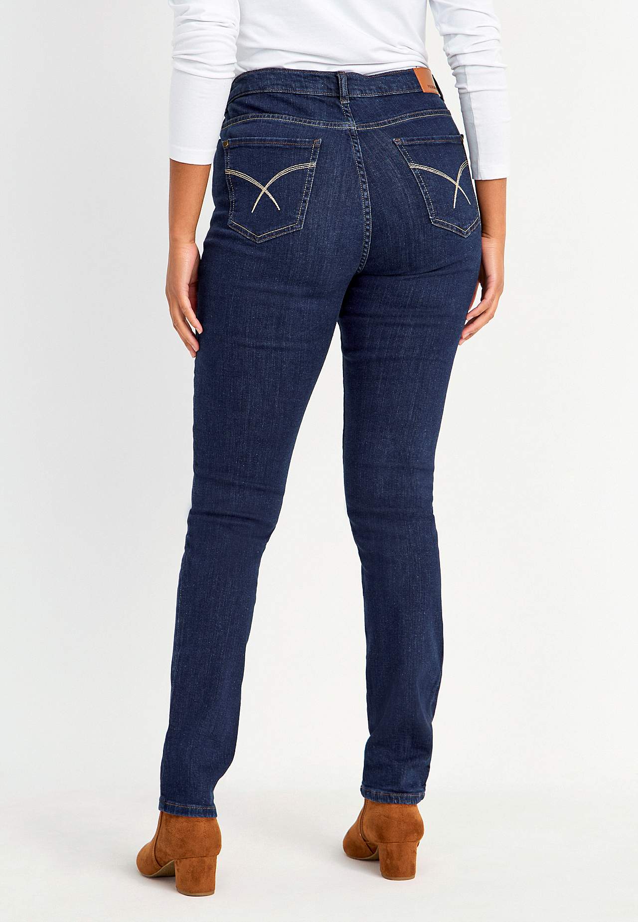 Jeans med strikk i sidene