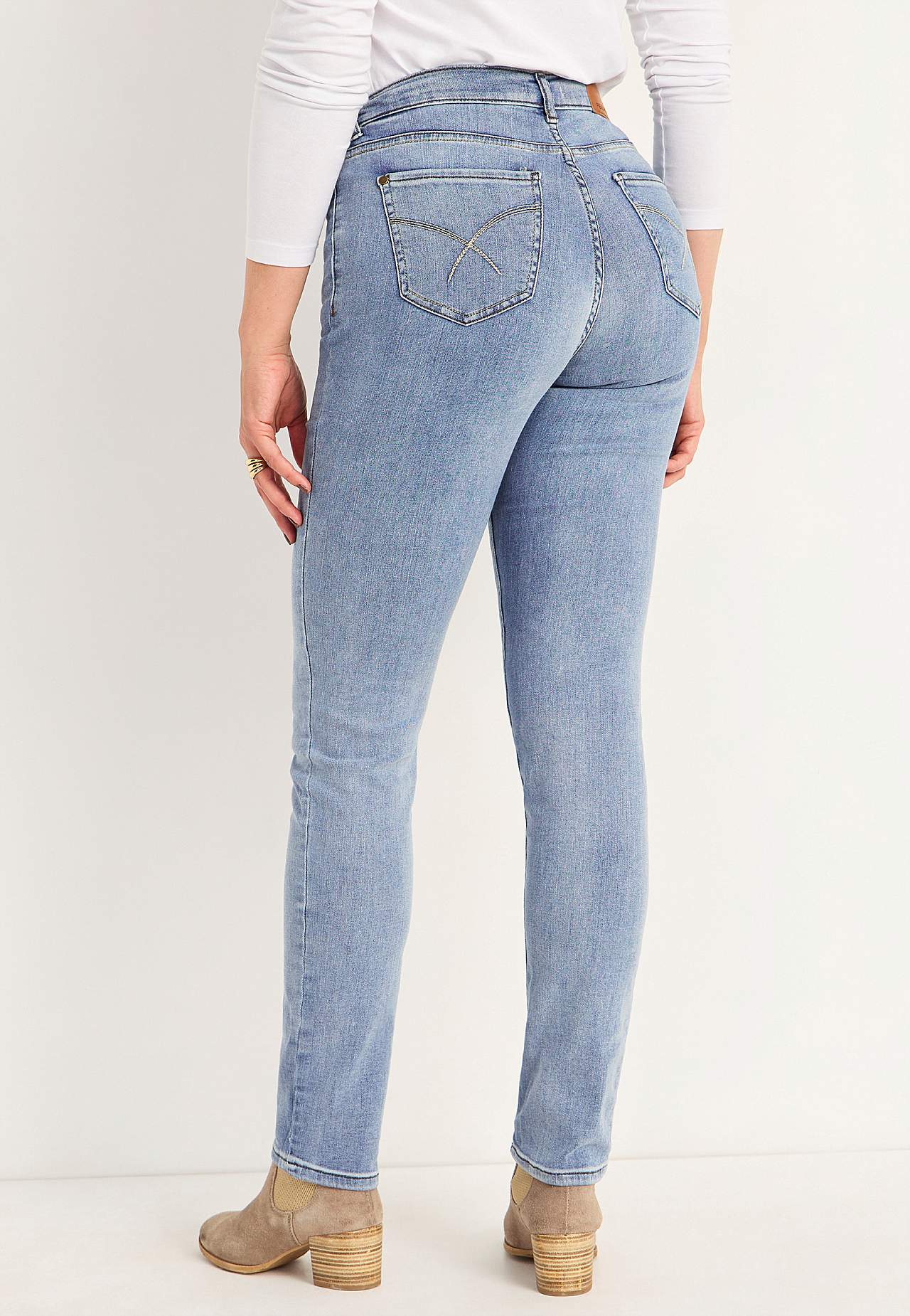 Jeans med strikk i sidene