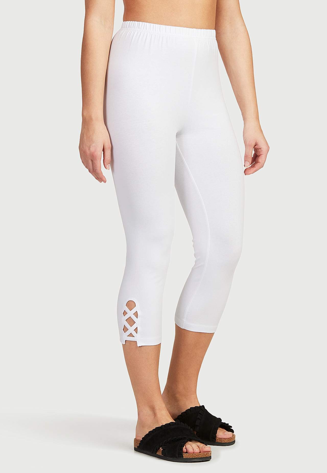 Caprileggings med fine detaljer 2-pack