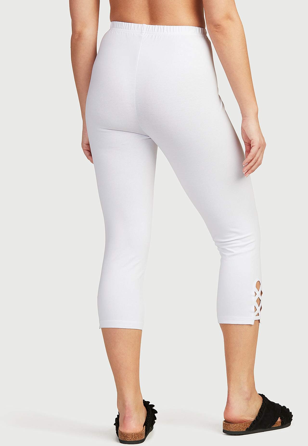 Caprileggings med fine detaljer 2-pack