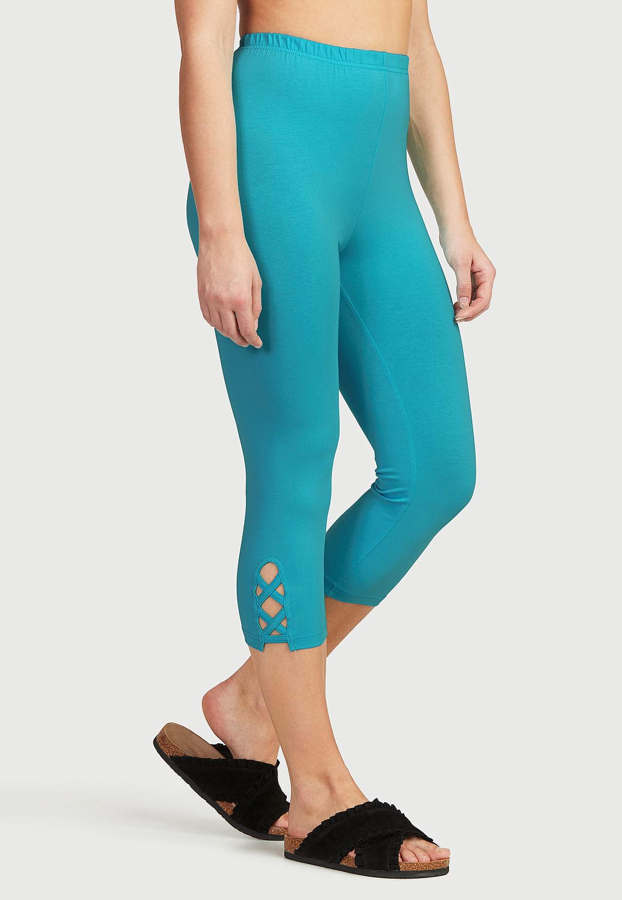 Caprileggings med fine detaljer 2-pack