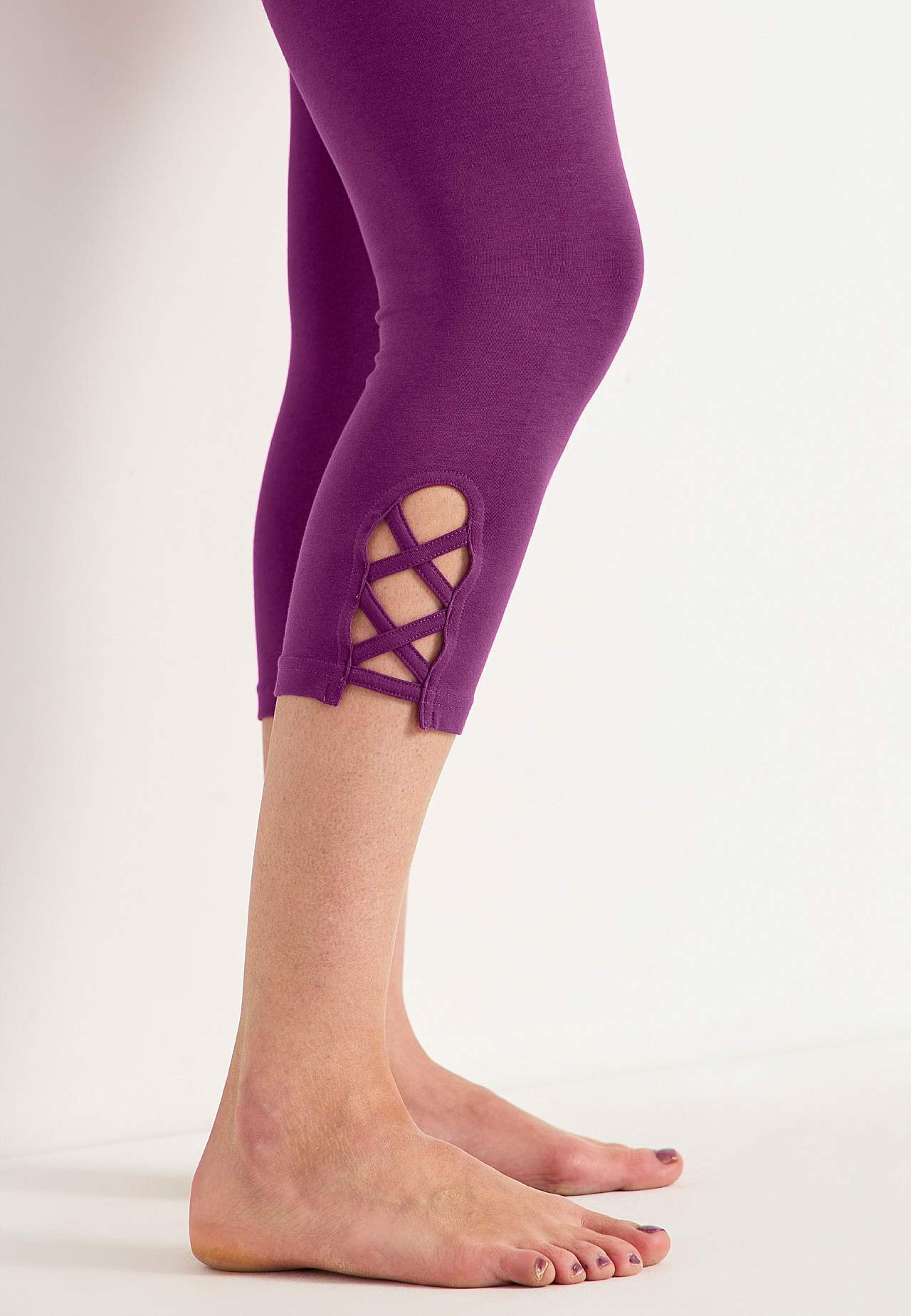 Caprileggings med fine detaljer 2-pack