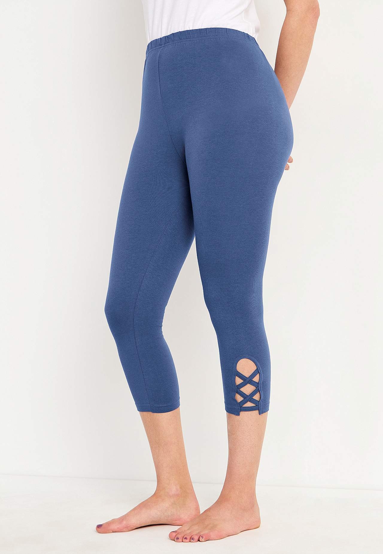 Caprileggings med fine detaljer 2-pack
