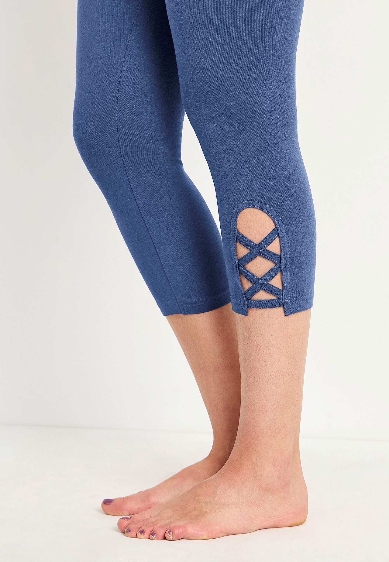 Caprileggings med fine detaljer 2-pack