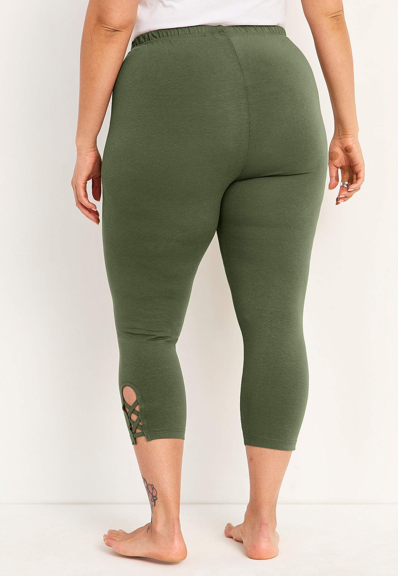 Caprileggings med fine detaljer 2-pack