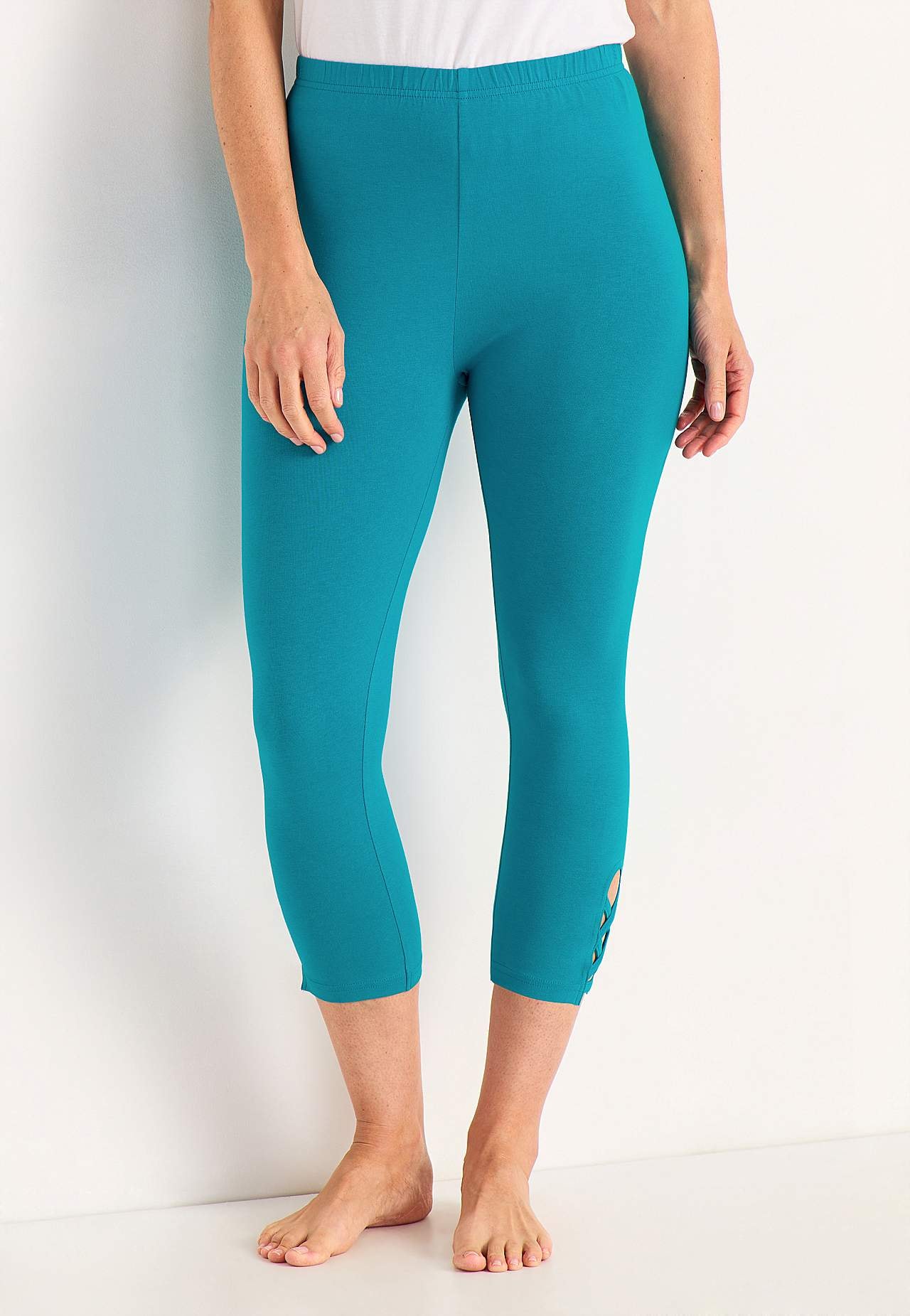 Caprileggings med fine detaljer 2-pack