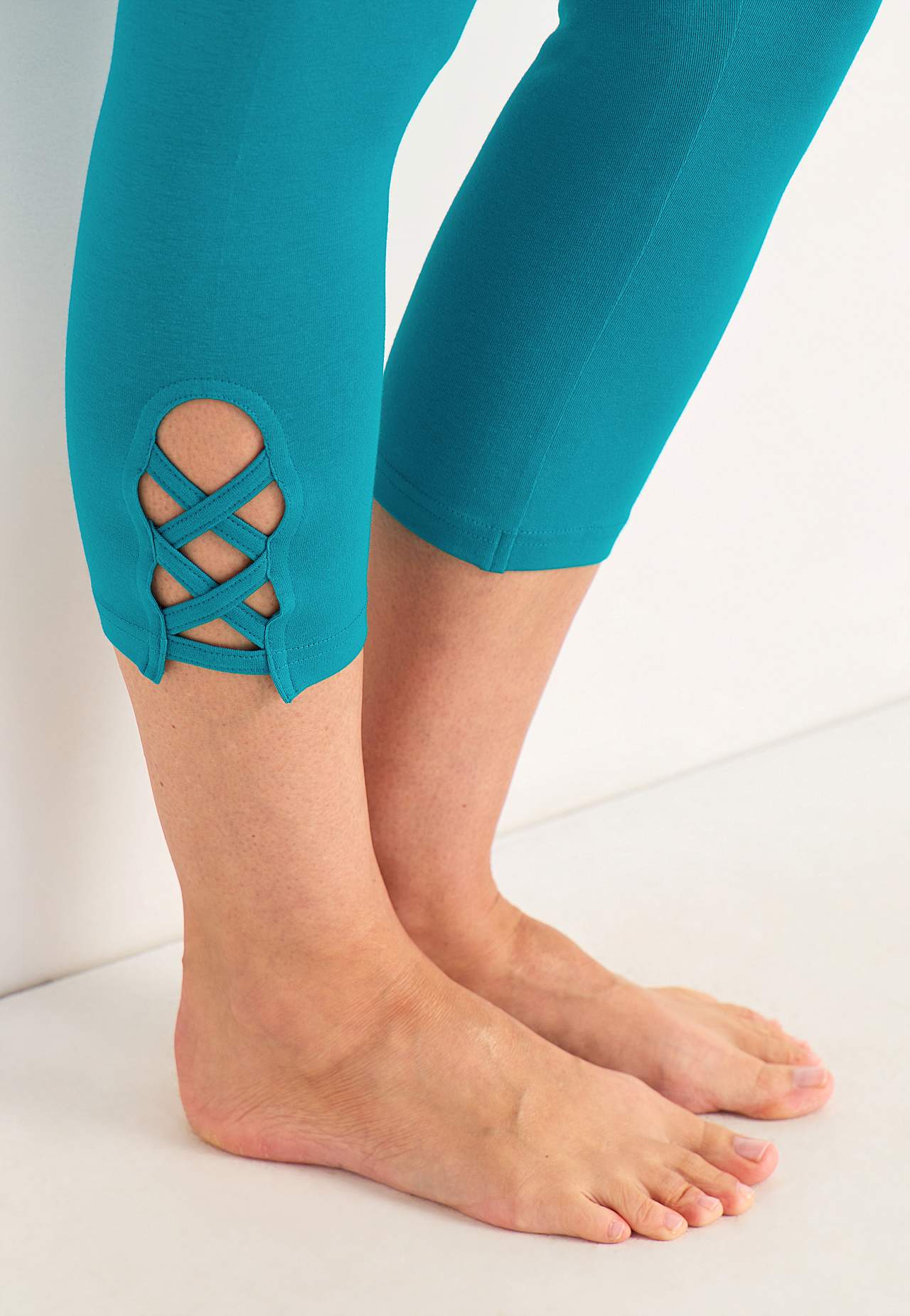 Caprileggings med fine detaljer 2-pack