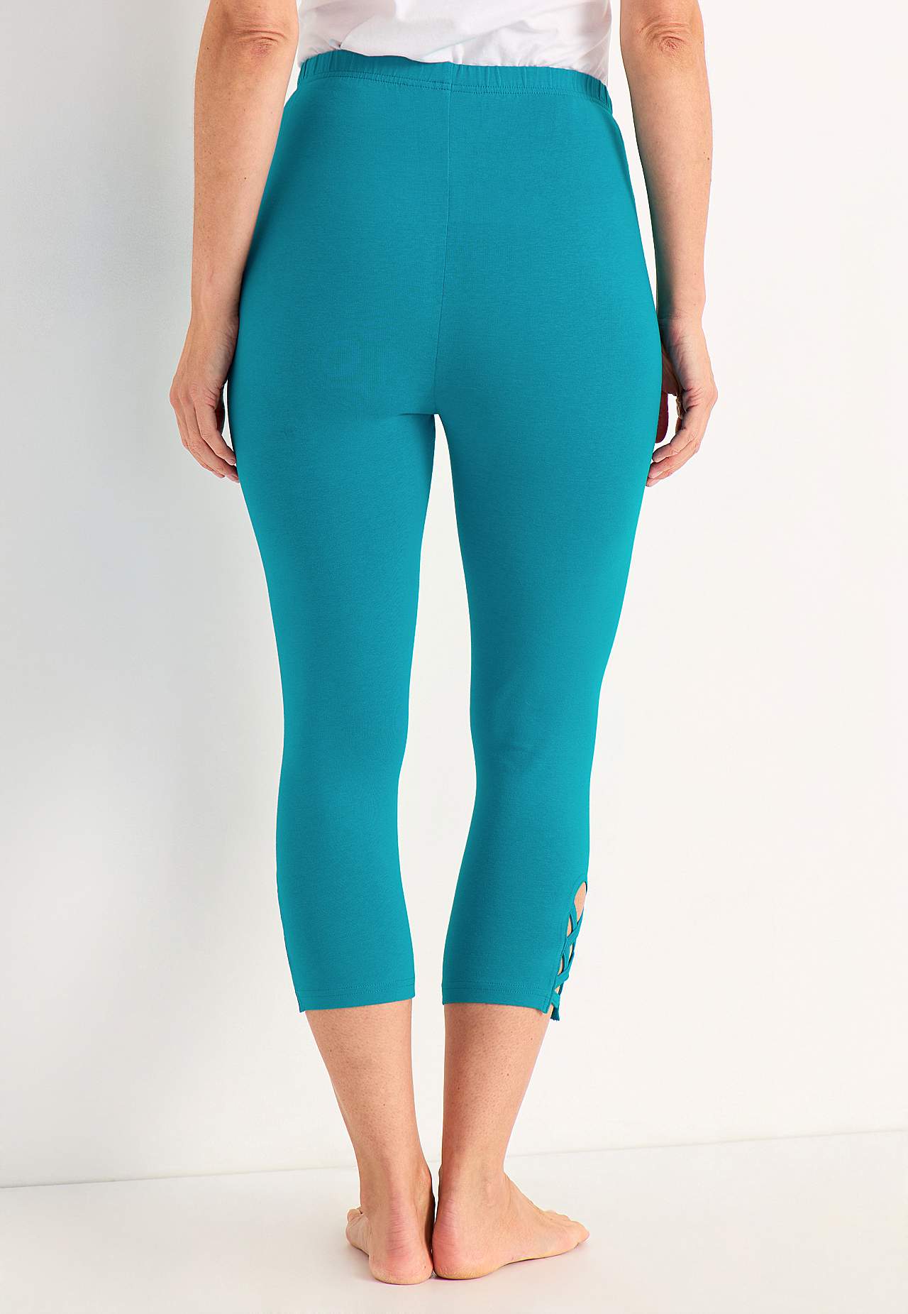 Caprileggings med fine detaljer 2-pack