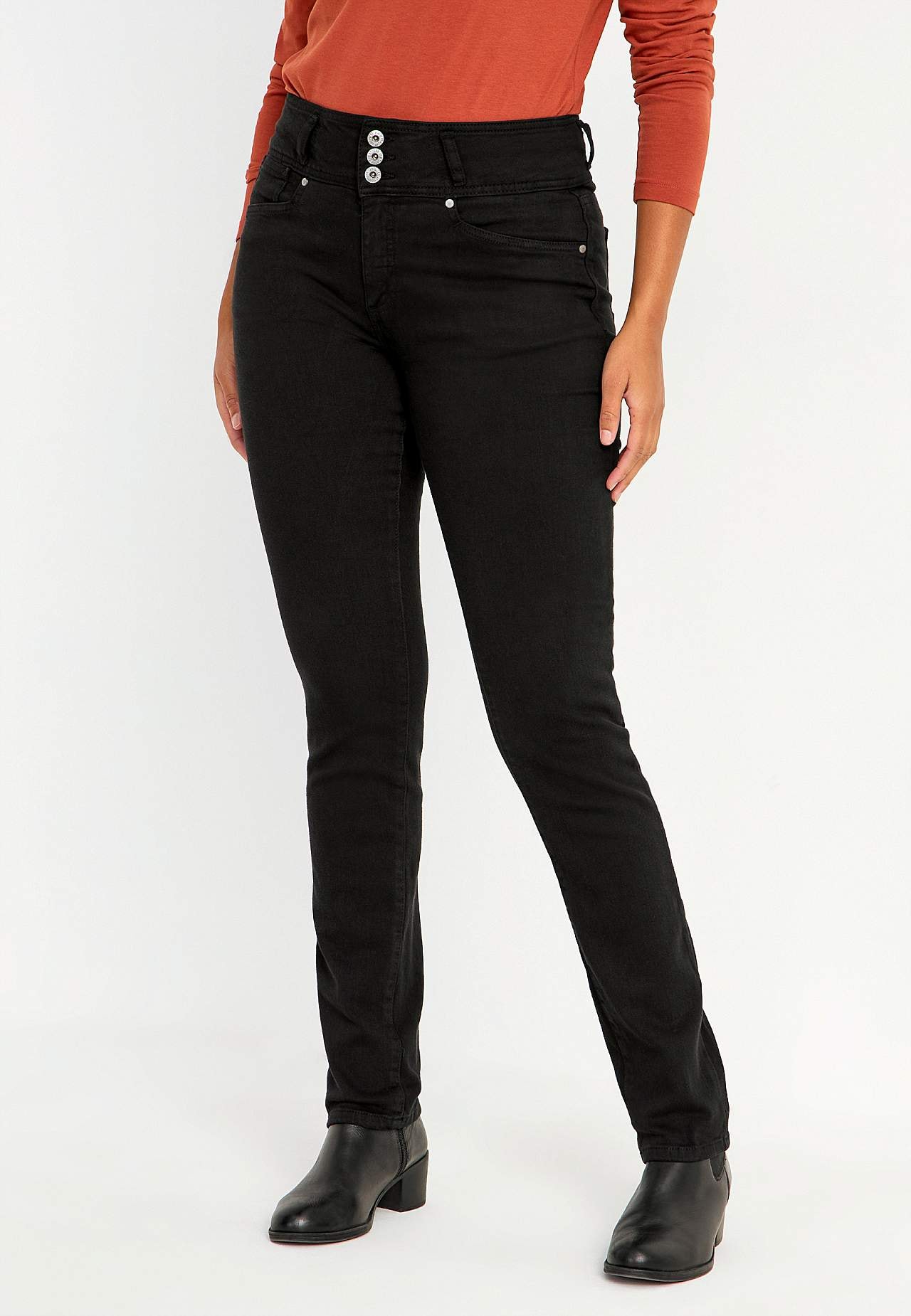 Rette jeans med høy midje