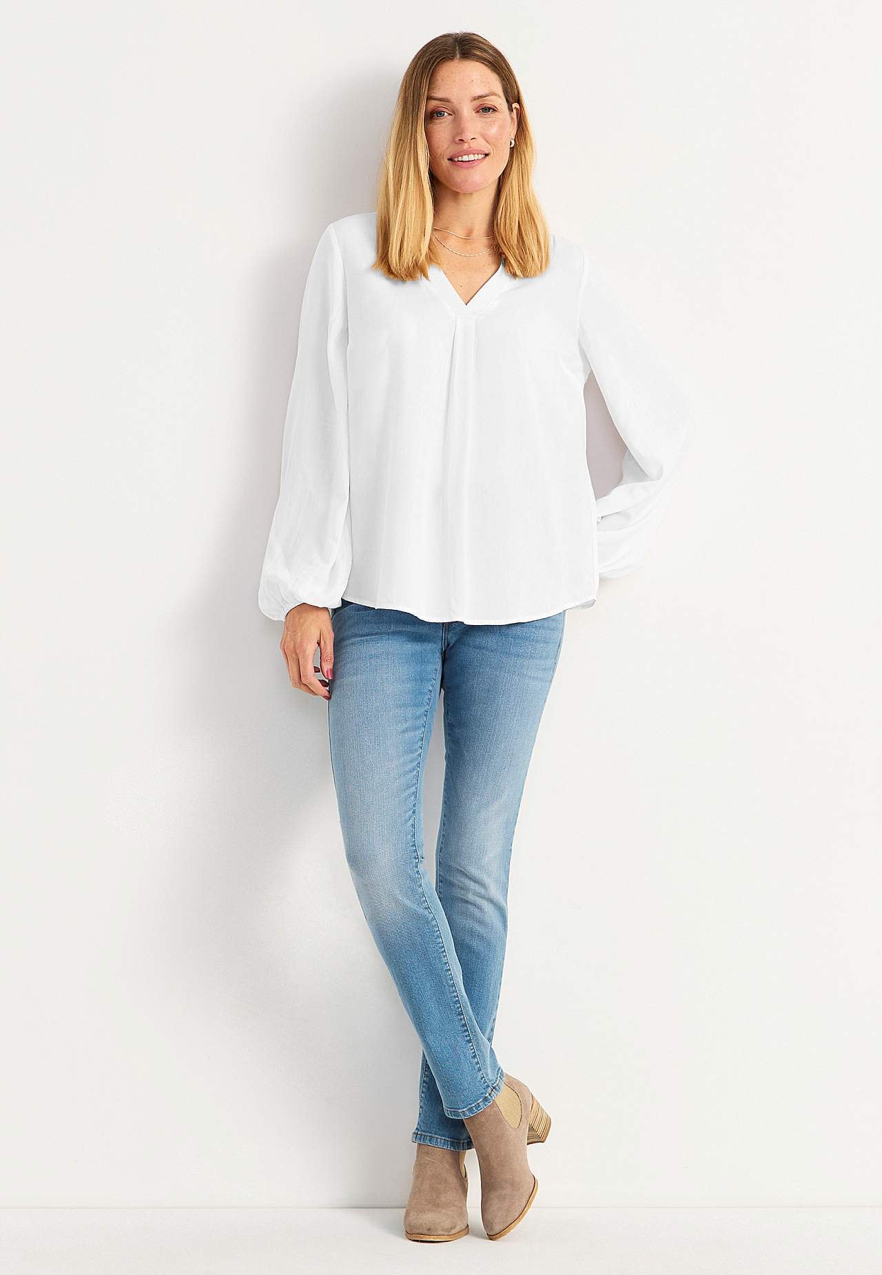 Rette jeans med høy midje