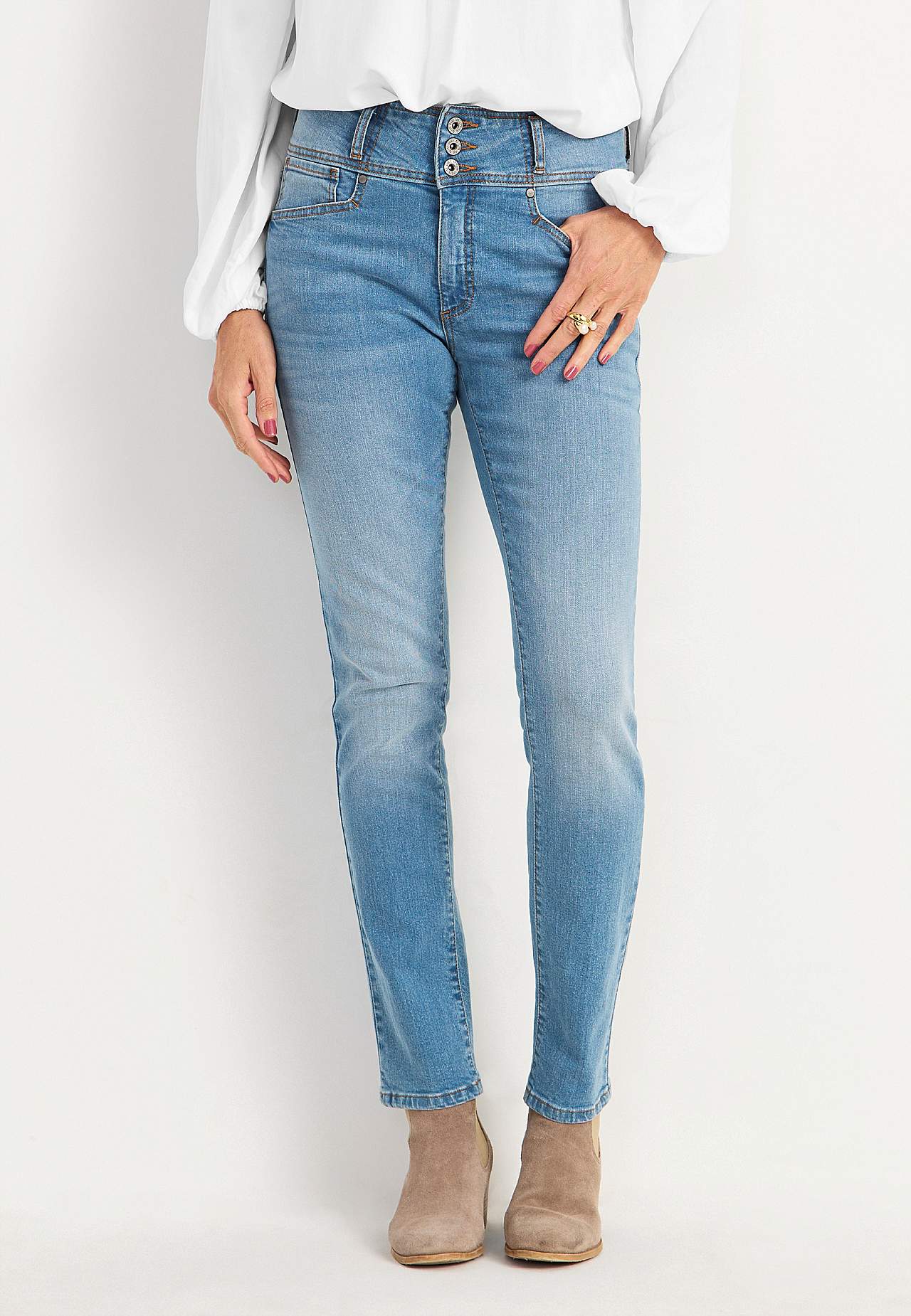Rette jeans med høy midje