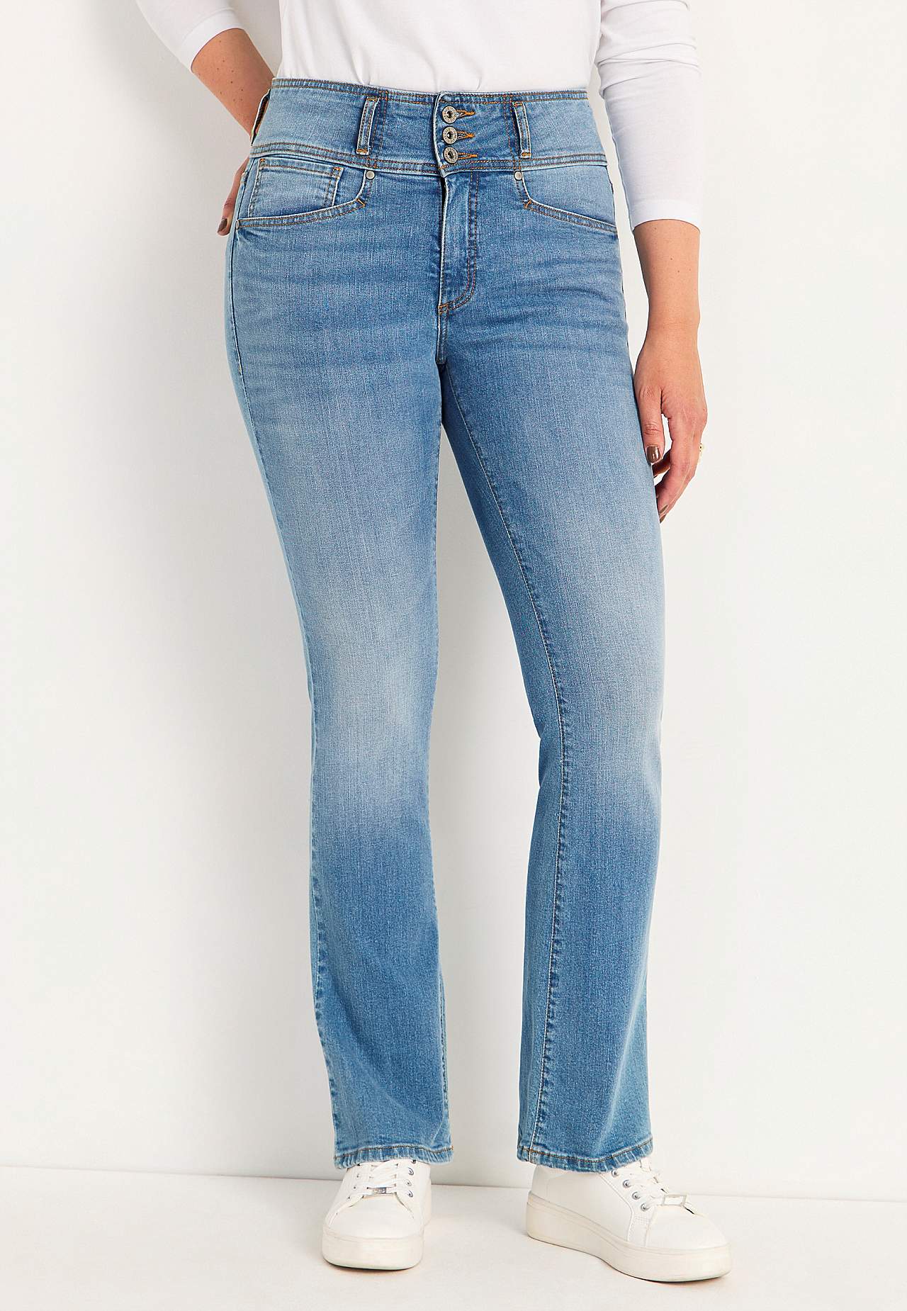 Boot cut jeans med høy midje