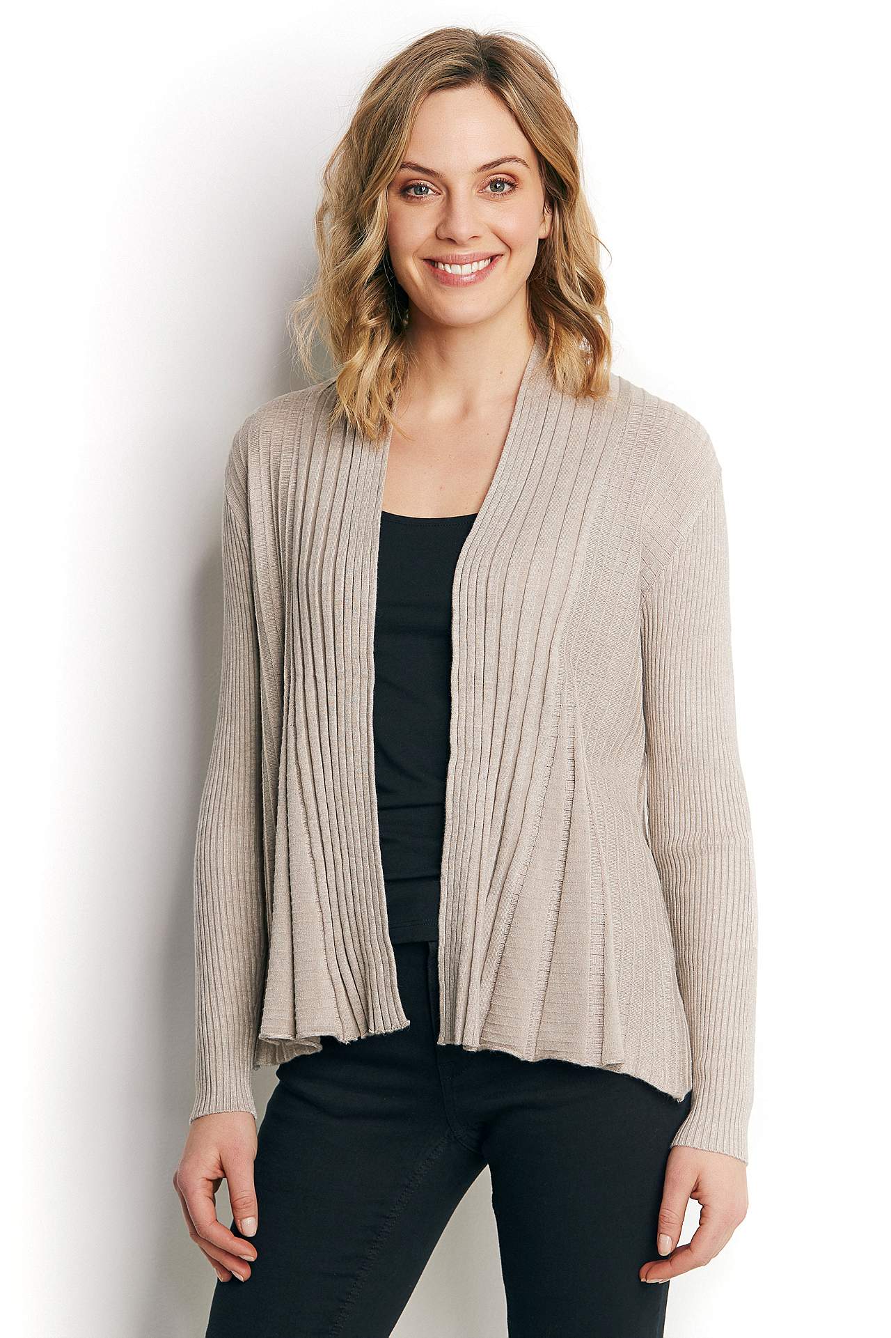 Ribbet, åpen cardigan Claudisse