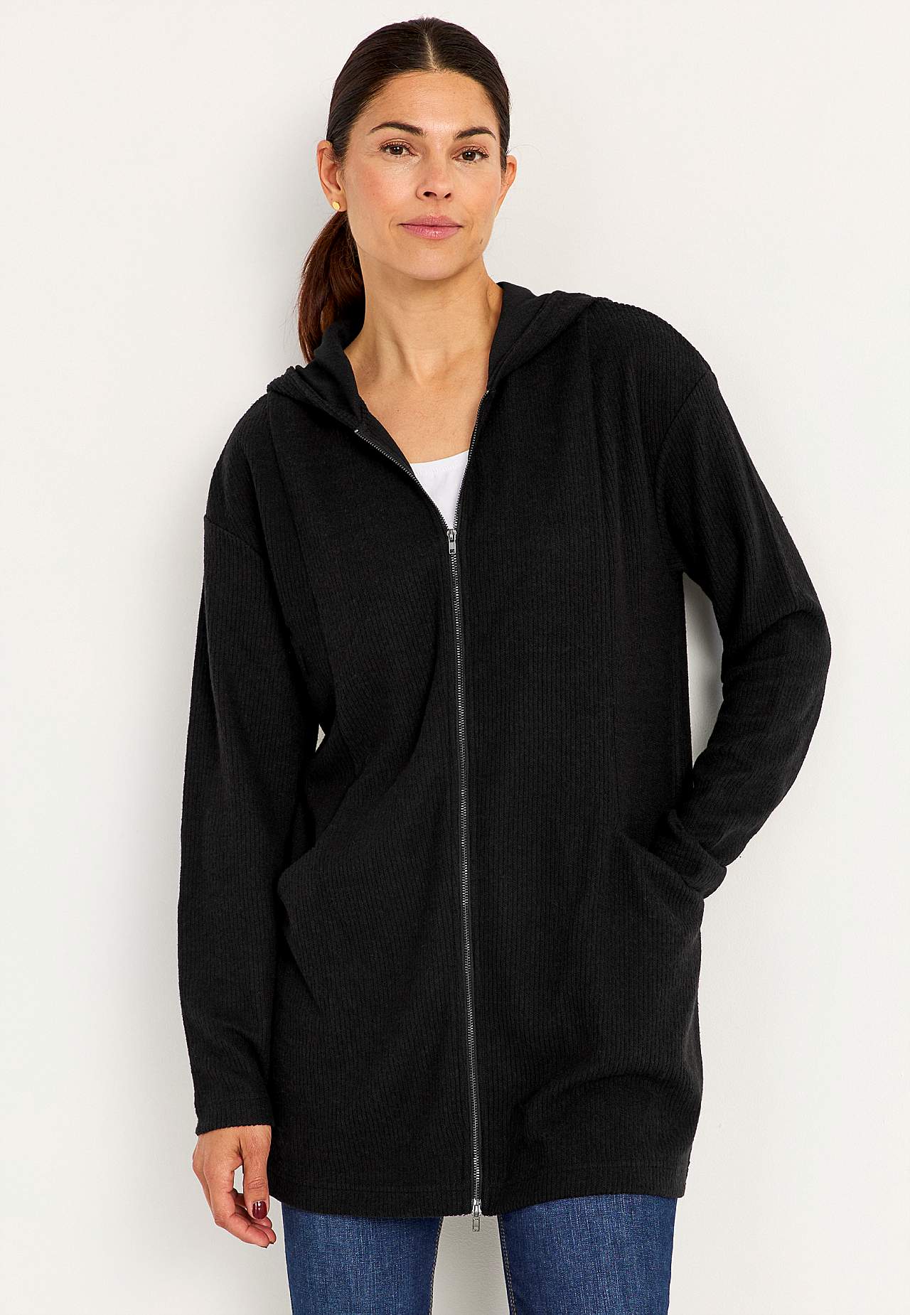 Supermyk lang cardigan med lommer