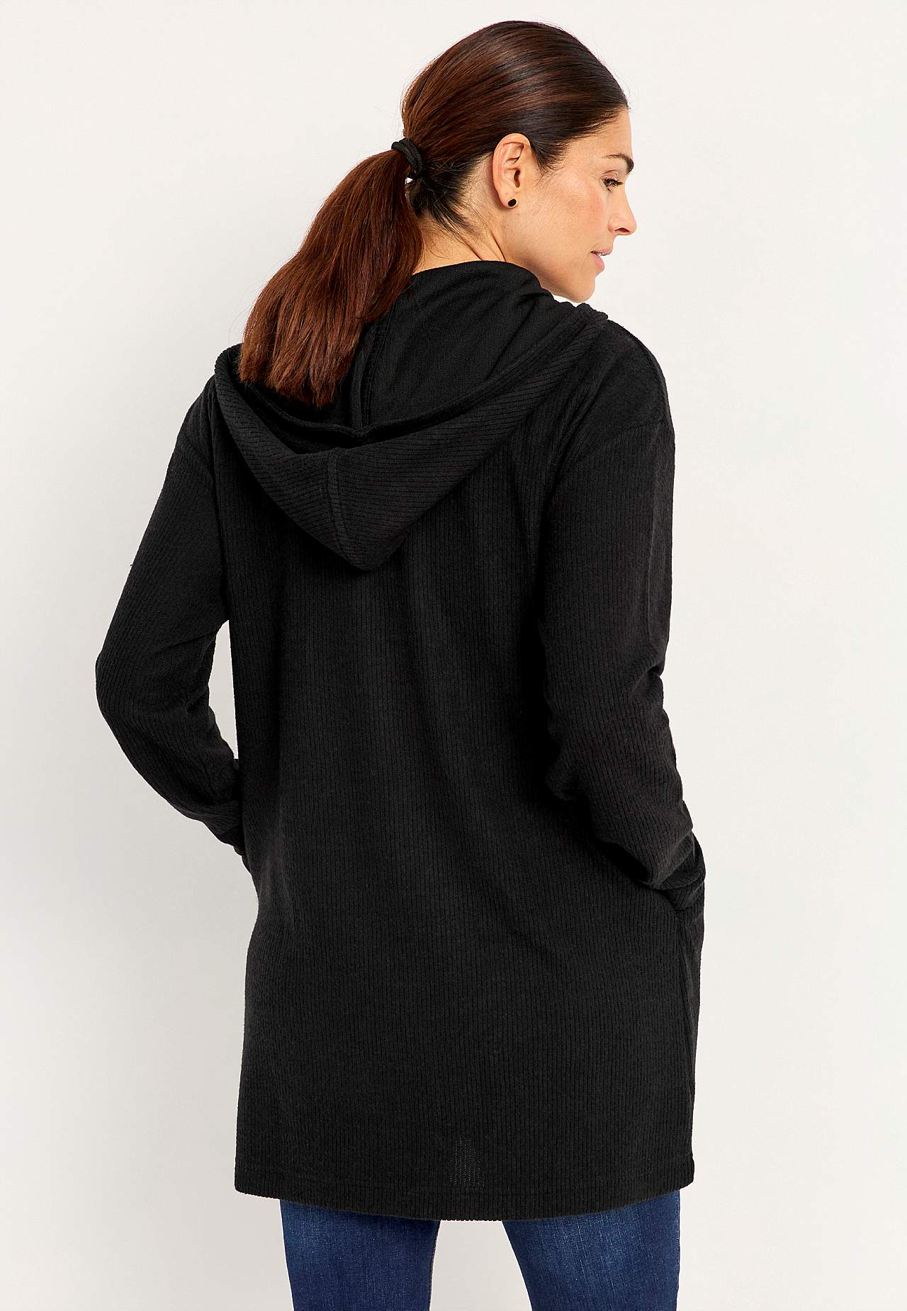 Supermyk lang cardigan med lommer