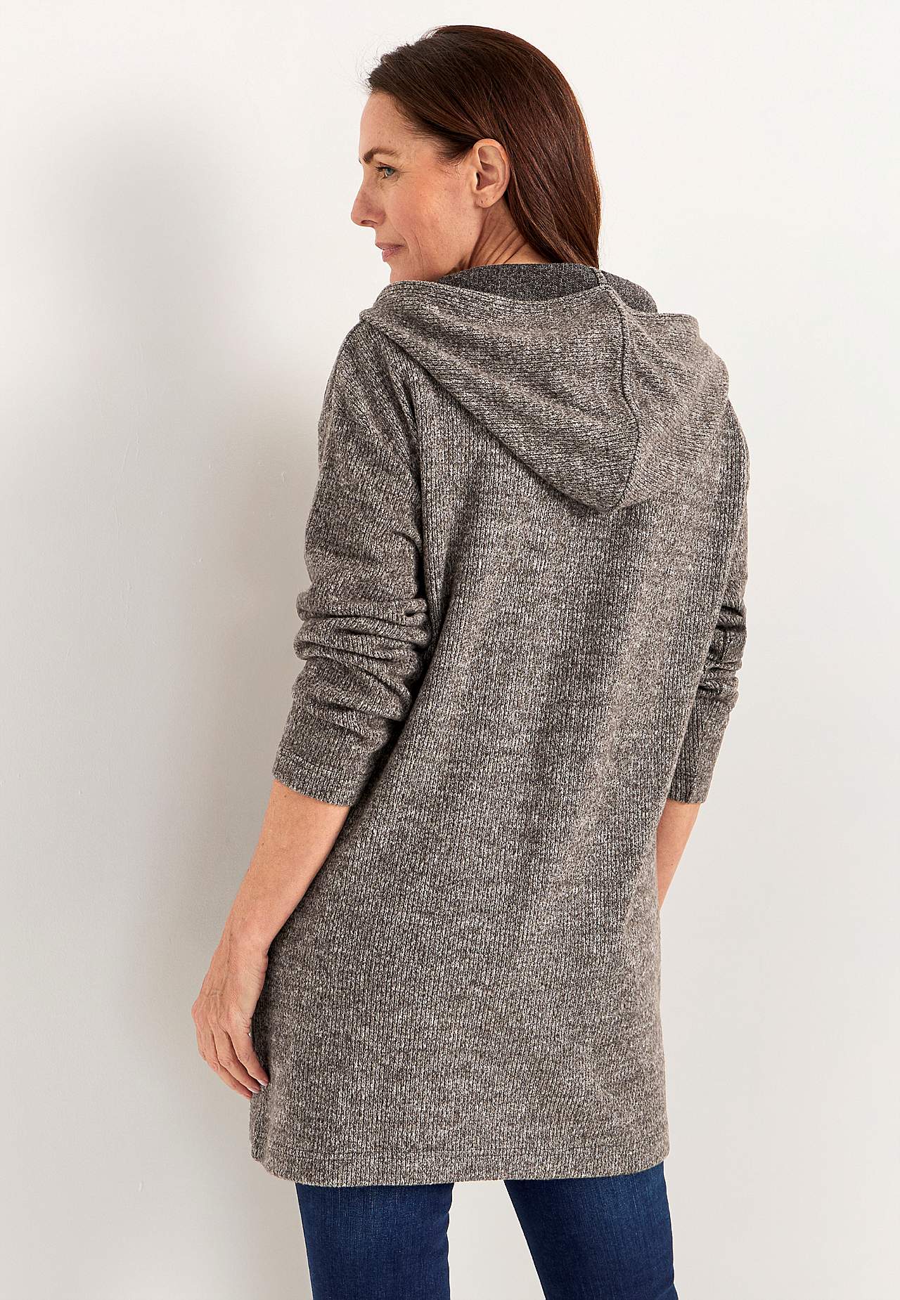 Supermyk lang cardigan med lommer