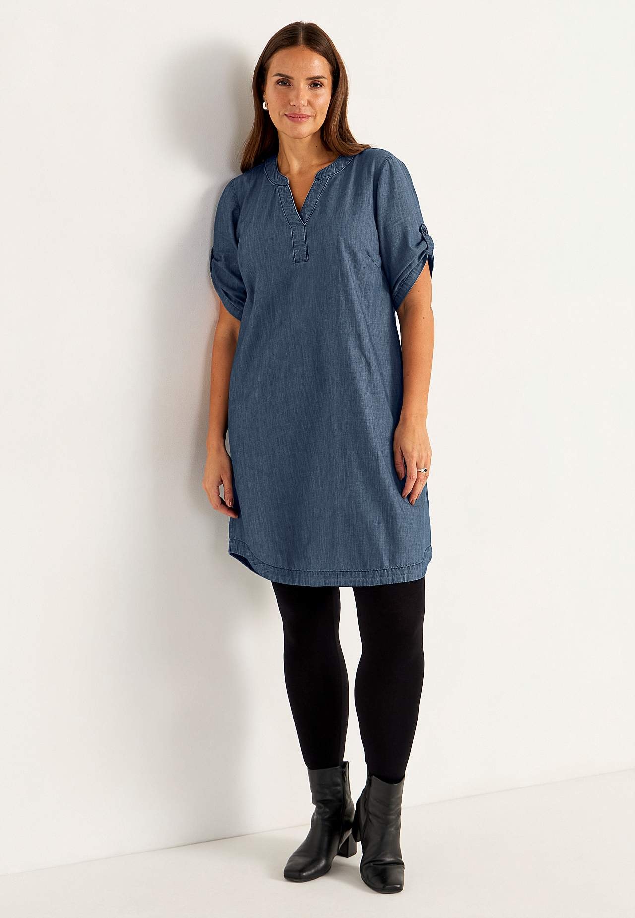 Denimkjole i mykvasket denim