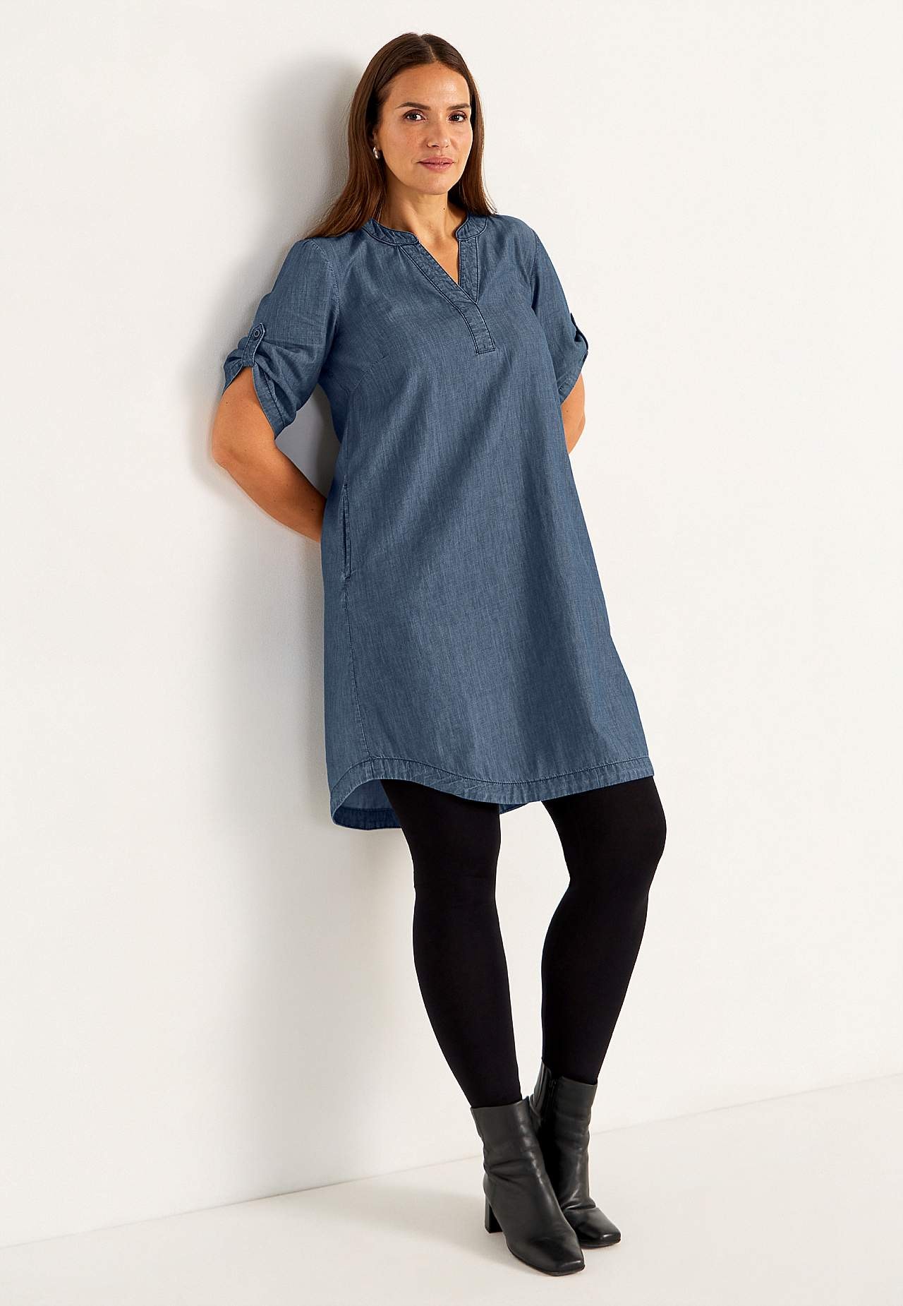 Denimkjole i mykvasket denim
