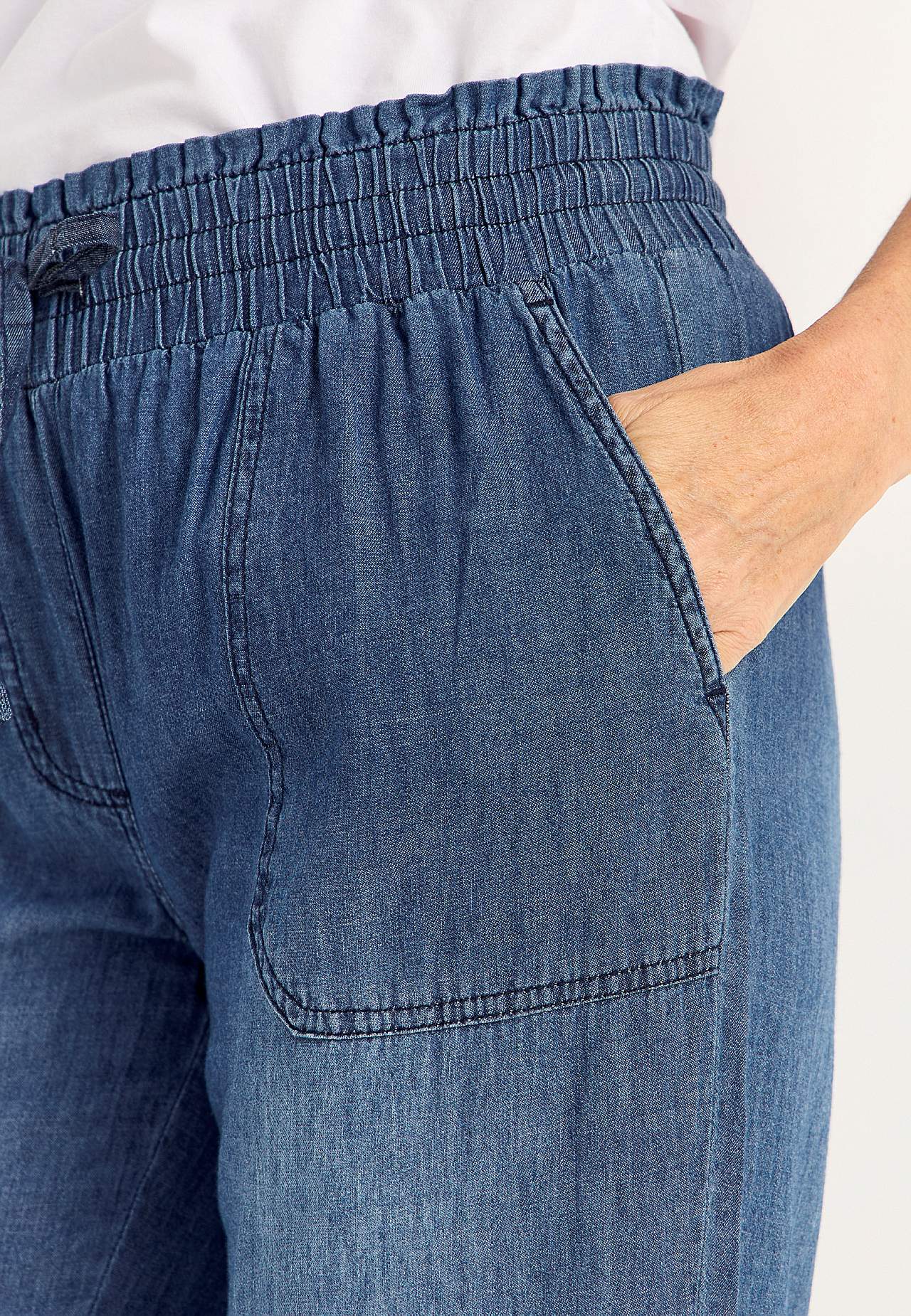 Lang bukse i mykvasket denim