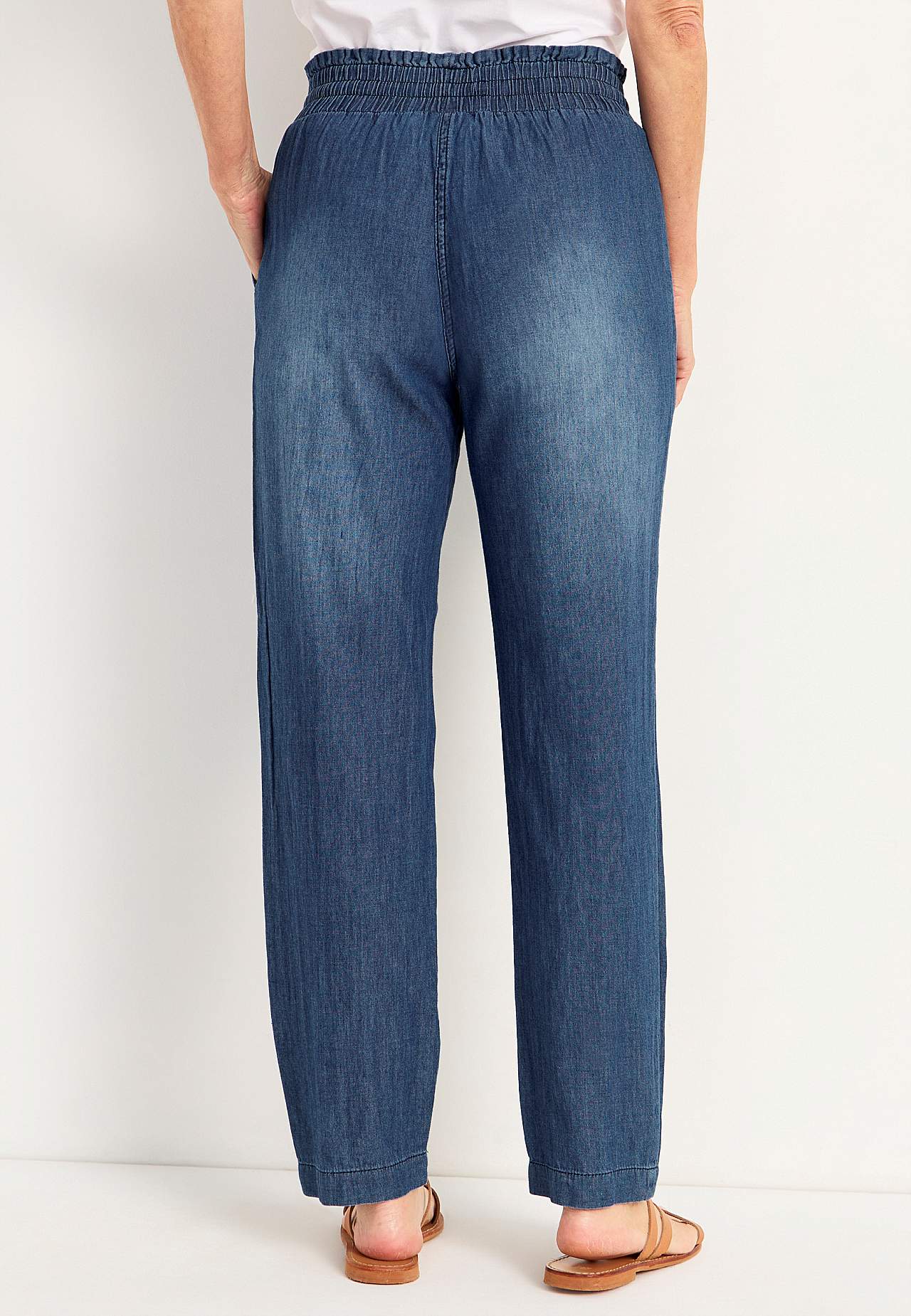 Lang bukse i mykvasket denim