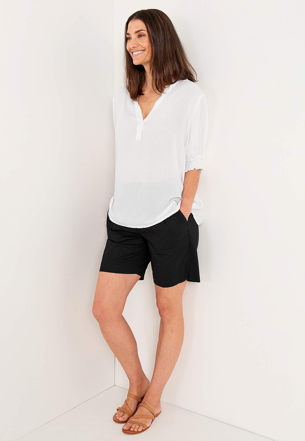 Shorts i vasket bomull Jade