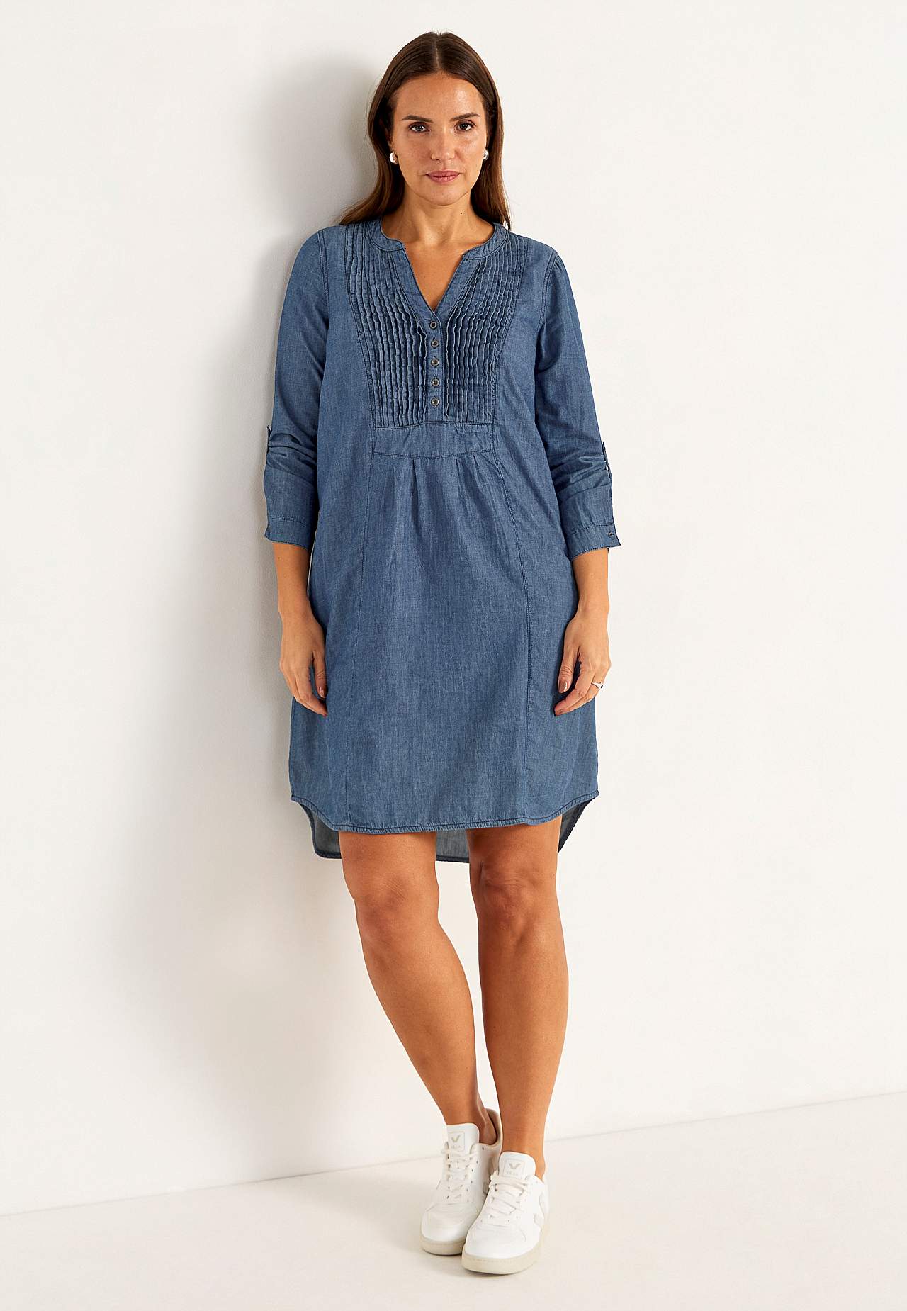 Romslig denimkjole
