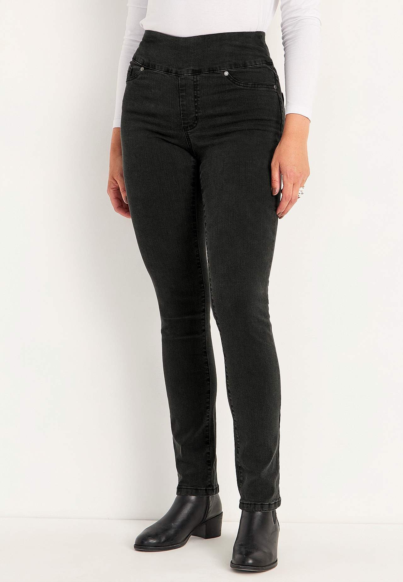 Stretchy jeggings med høy elastisk midje