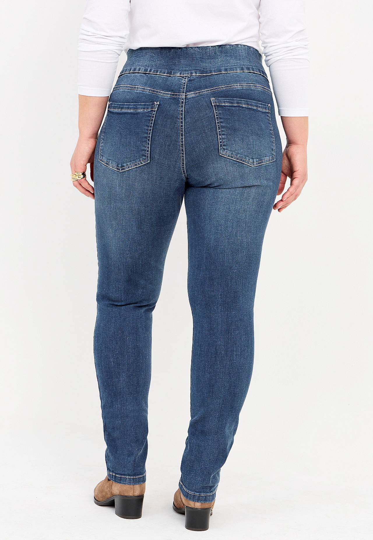 Stretchy jeggings med høy elastisk midje