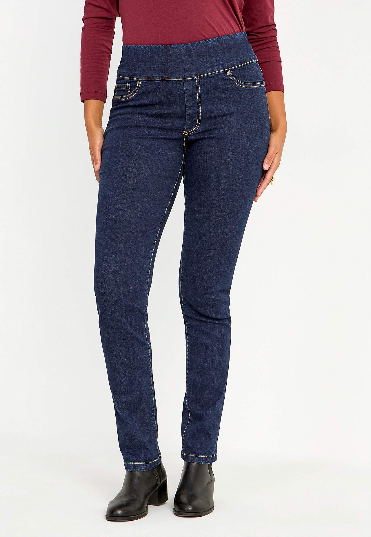 Stretchy jeggings med høy elastisk midje