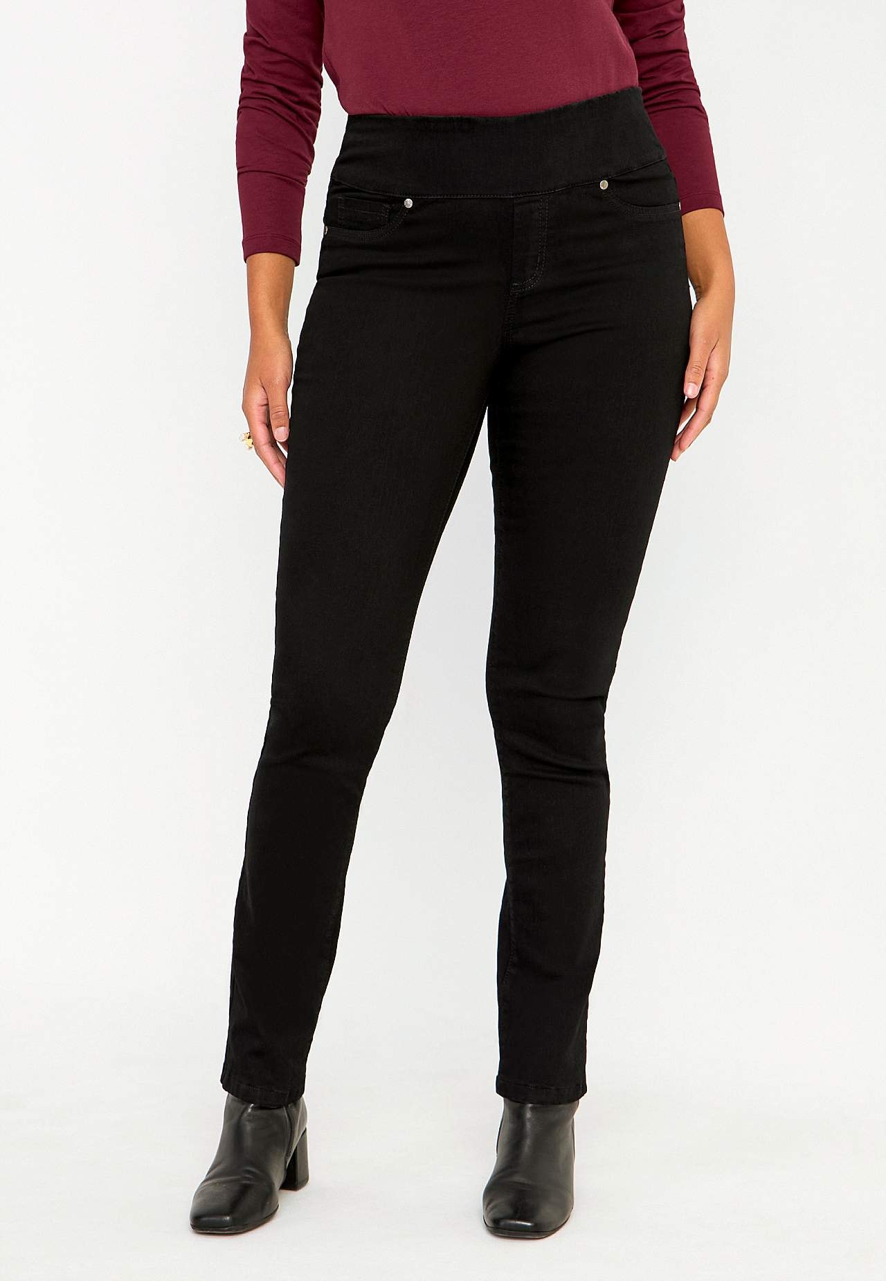 Stretchy jeggings med høy elastisk midje