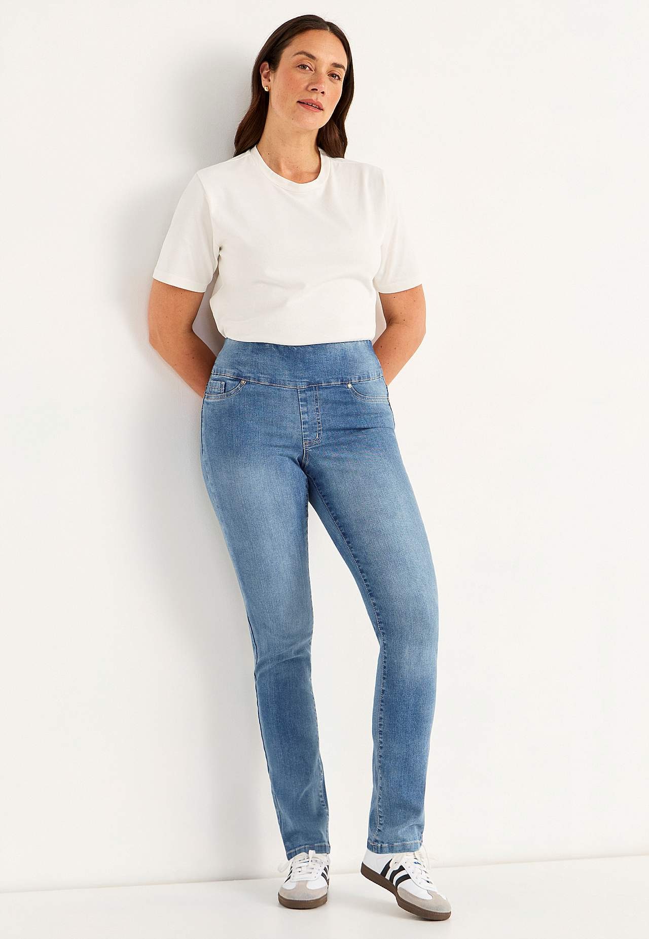 Stretchy jeggings med høy elastisk midje Elin