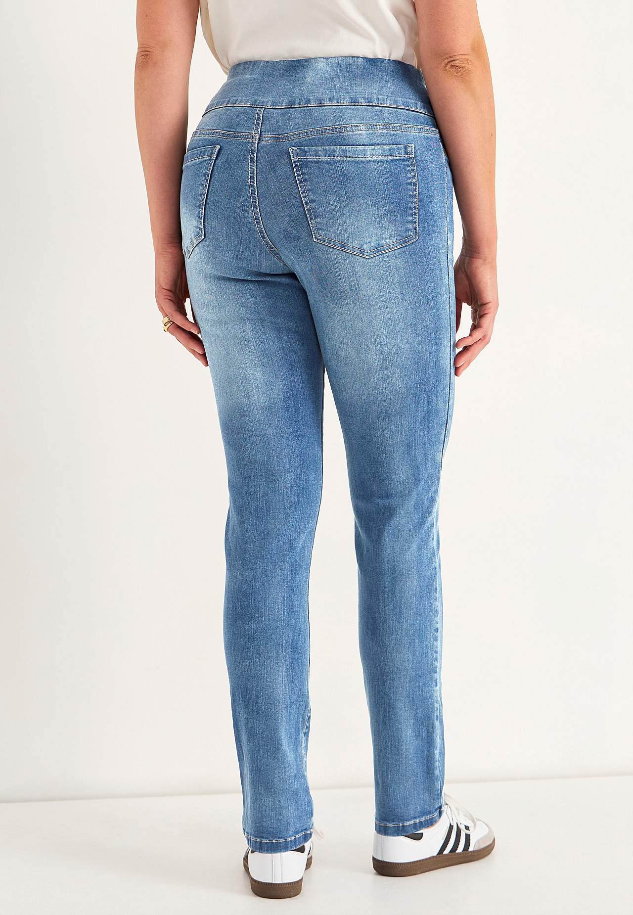 Stretchy jeggings med høy elastisk midje Elin