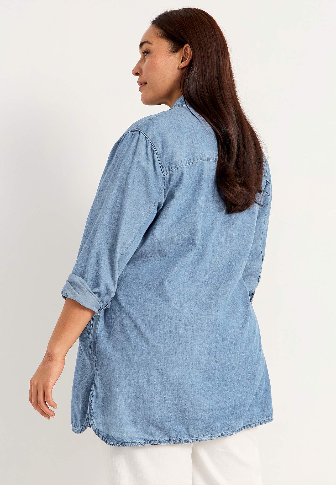 Lang denimskjorte