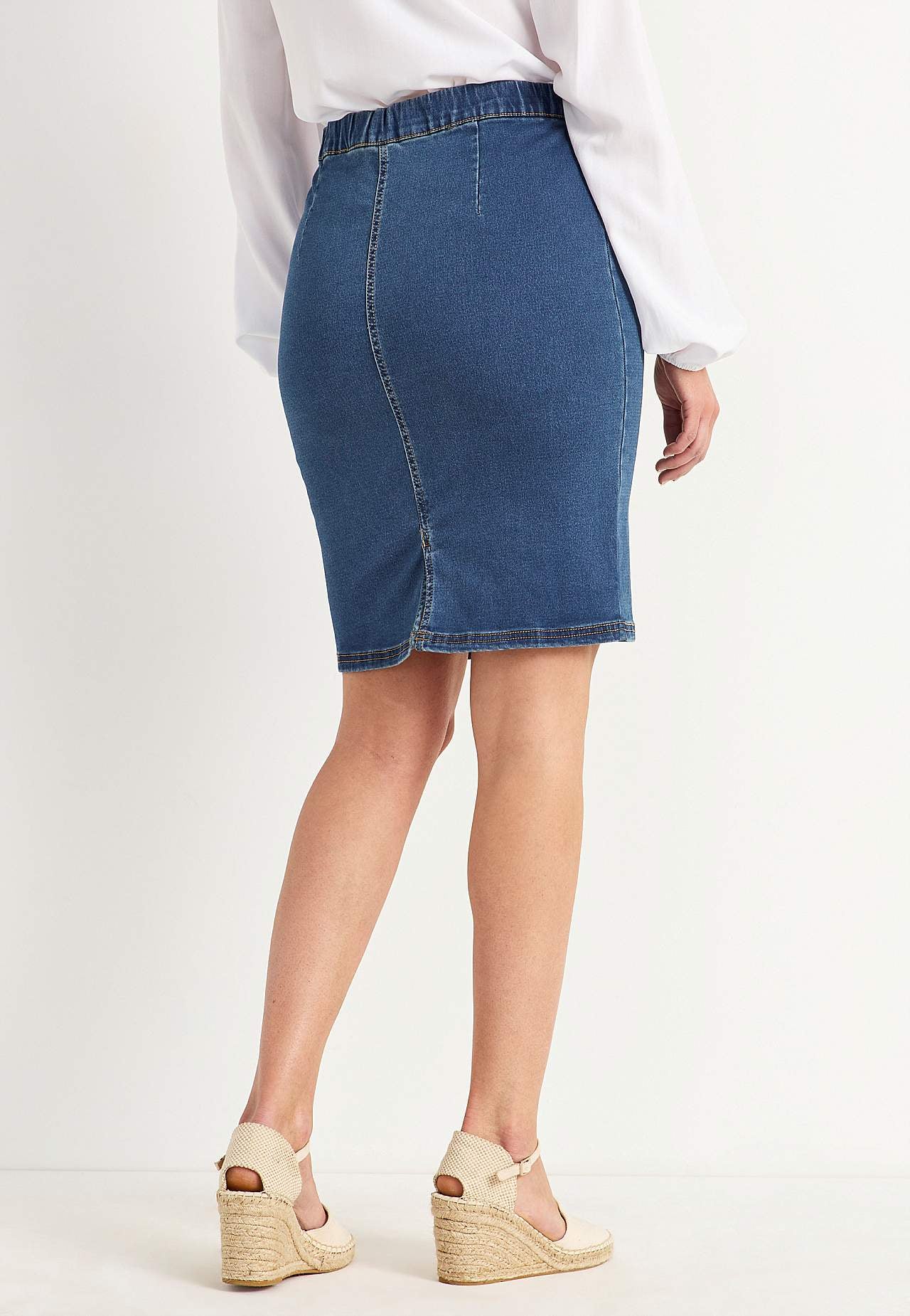 Denimskjørt i myk jersey