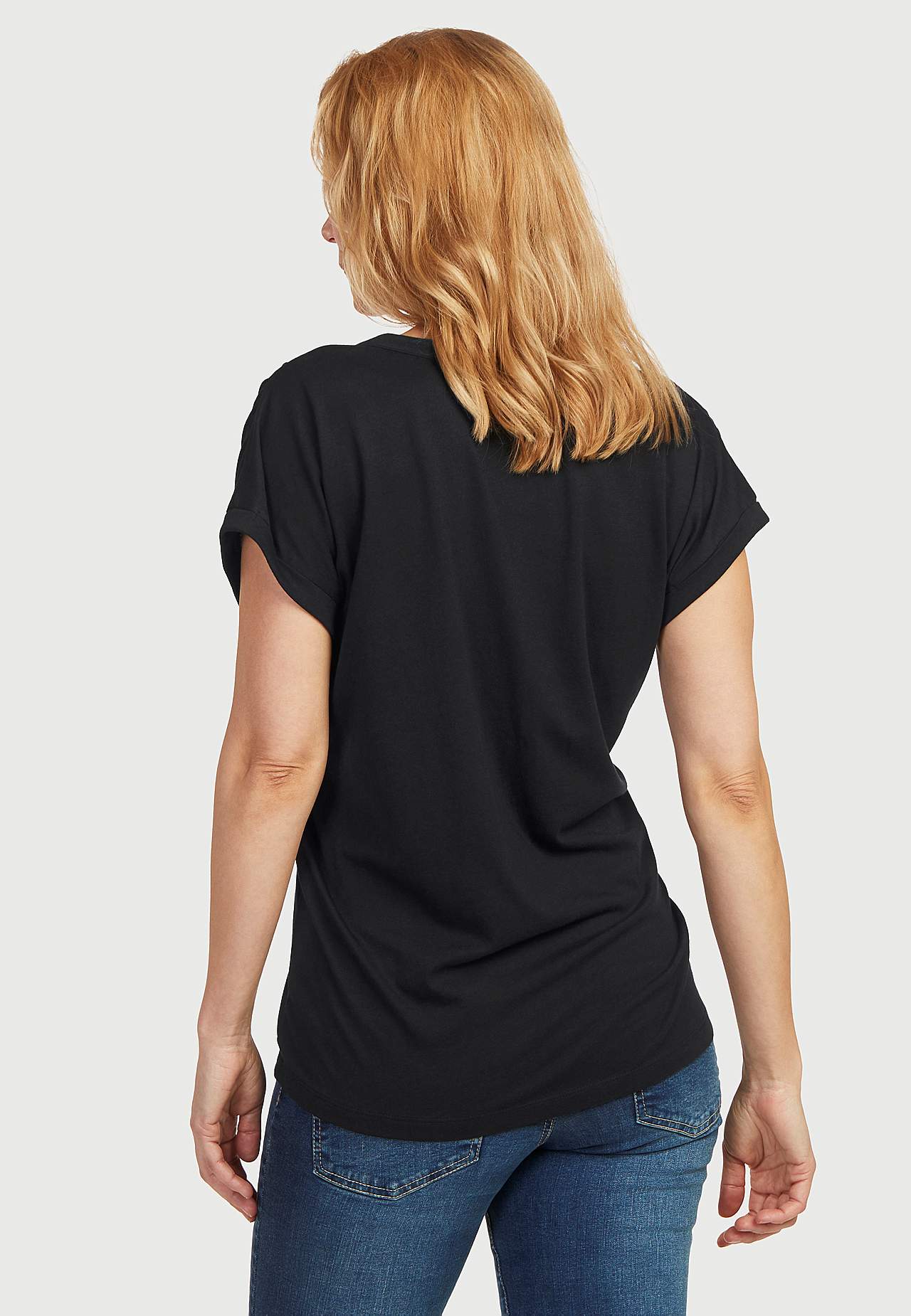 Jerseytopp med metalliske knapper