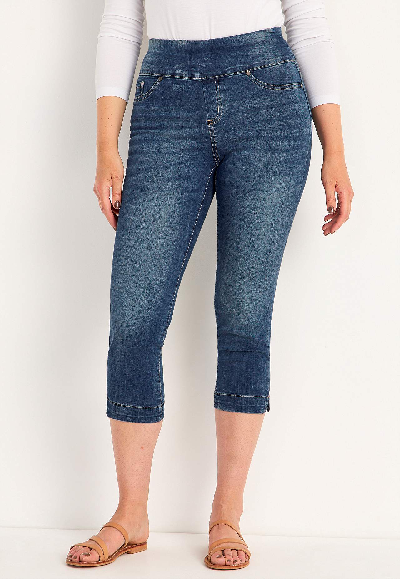 Superkomfortabel caprijeggings i denim Elin