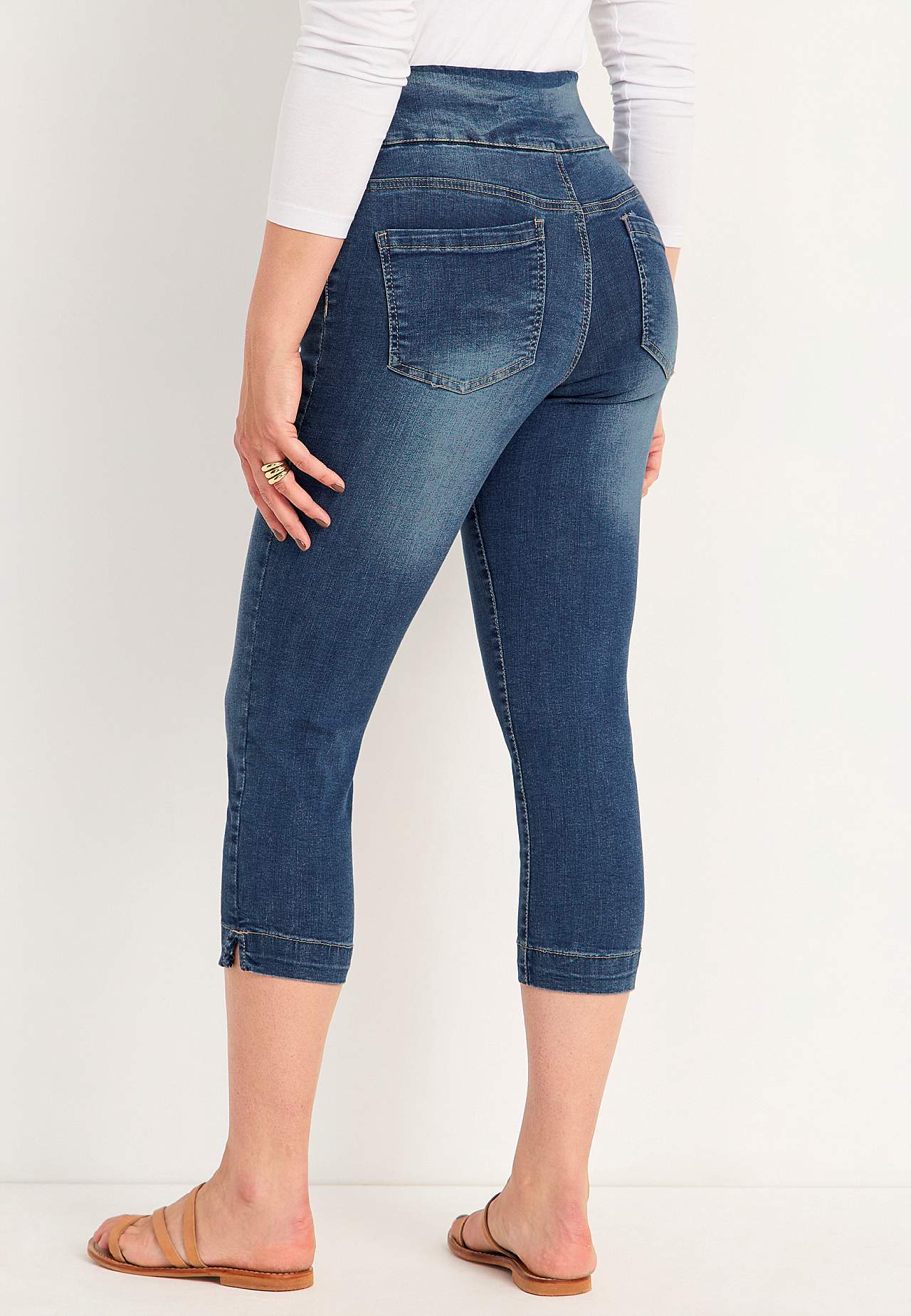 Superkomfortabel caprijeggings i denim Elin