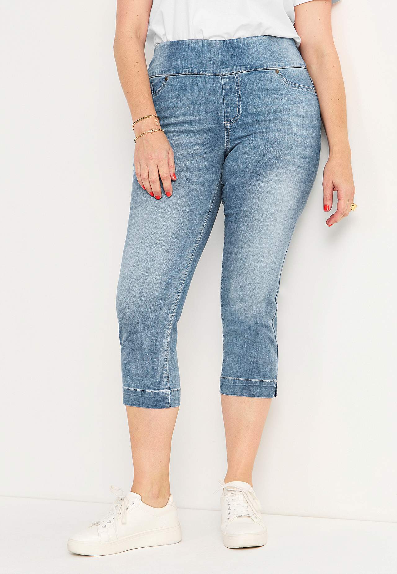 Superkomfortabel caprijeggings i denim Elin