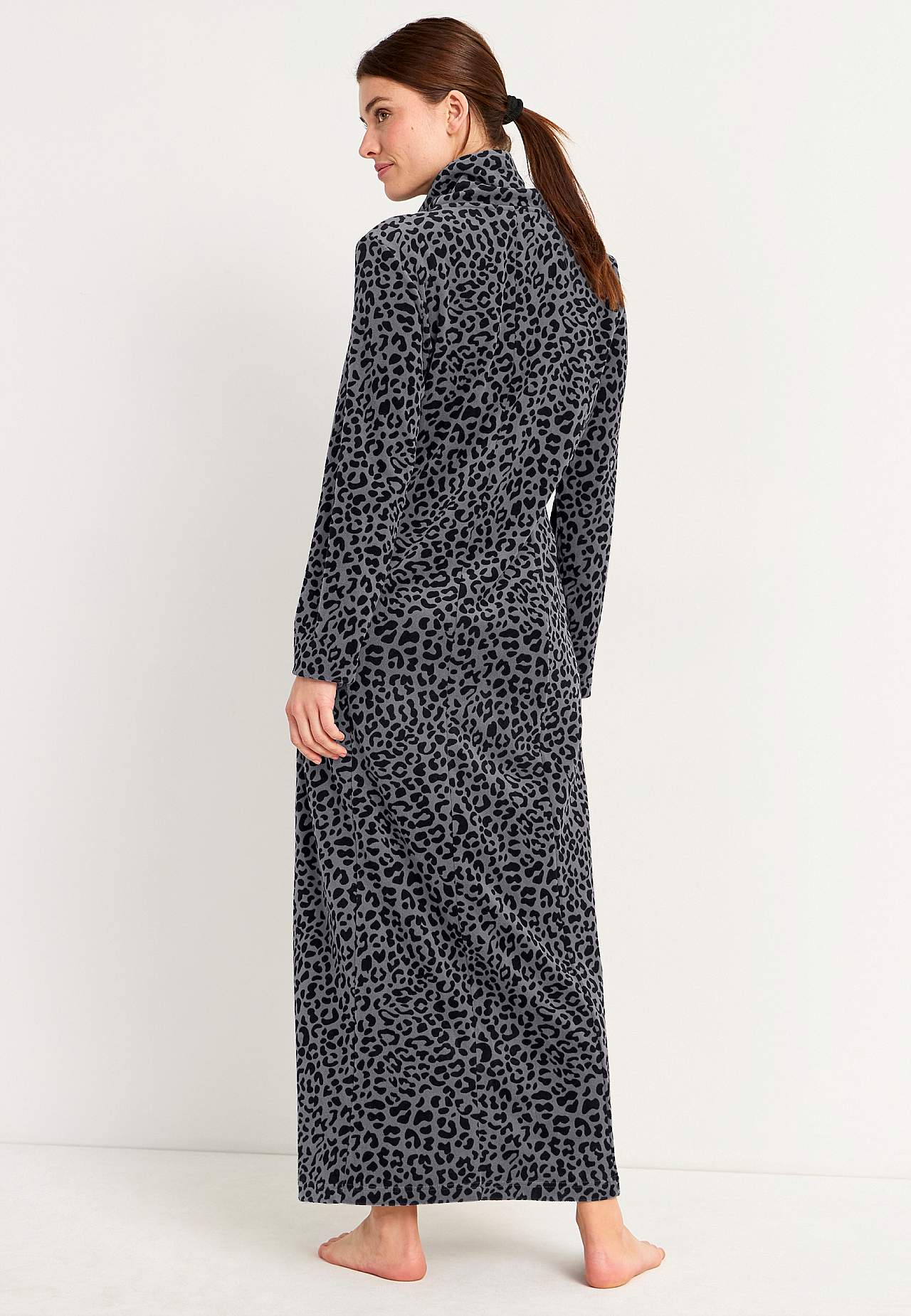 Lang morgenkåpe i velour