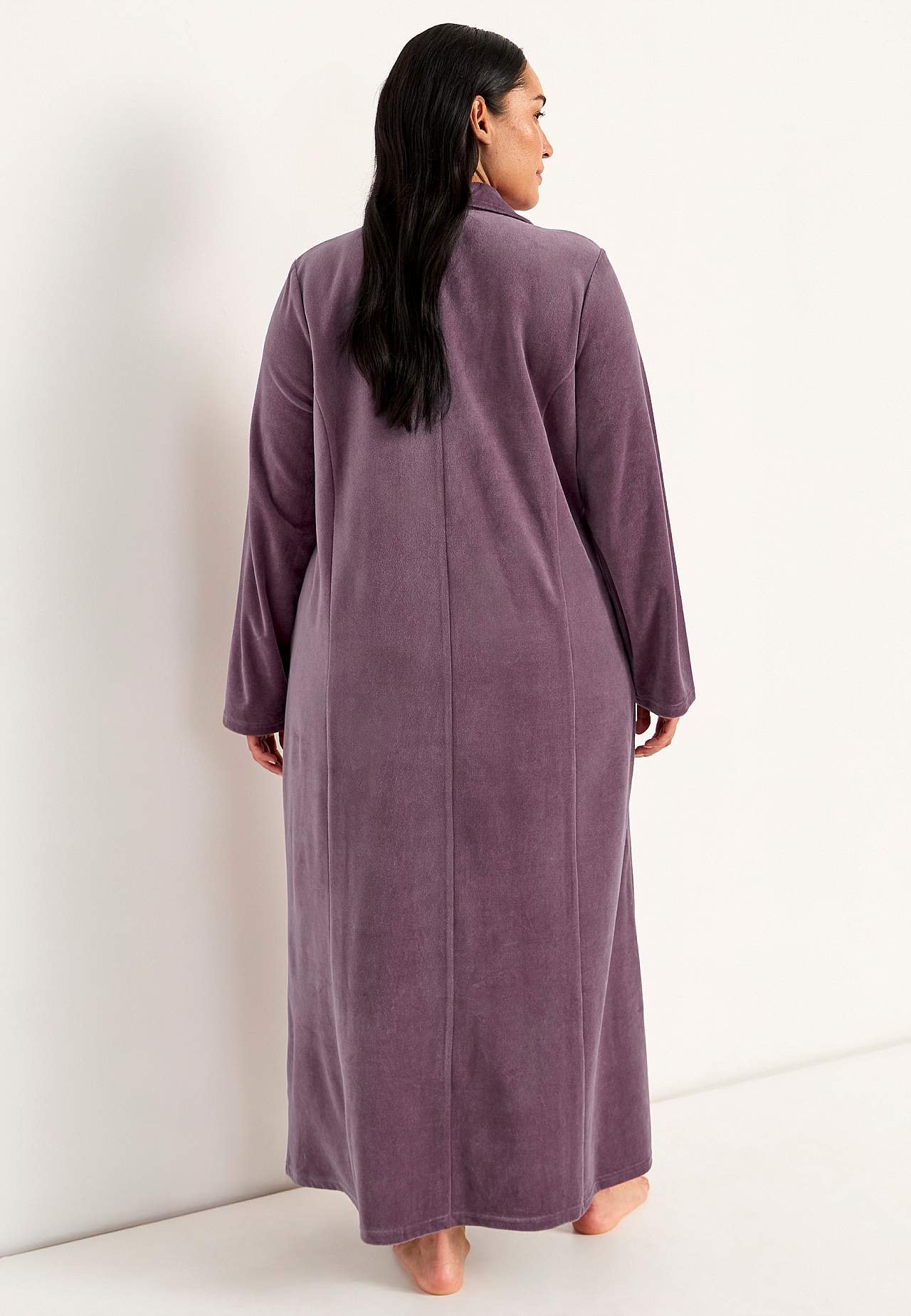 Lang morgenkåpe i velour Wilma