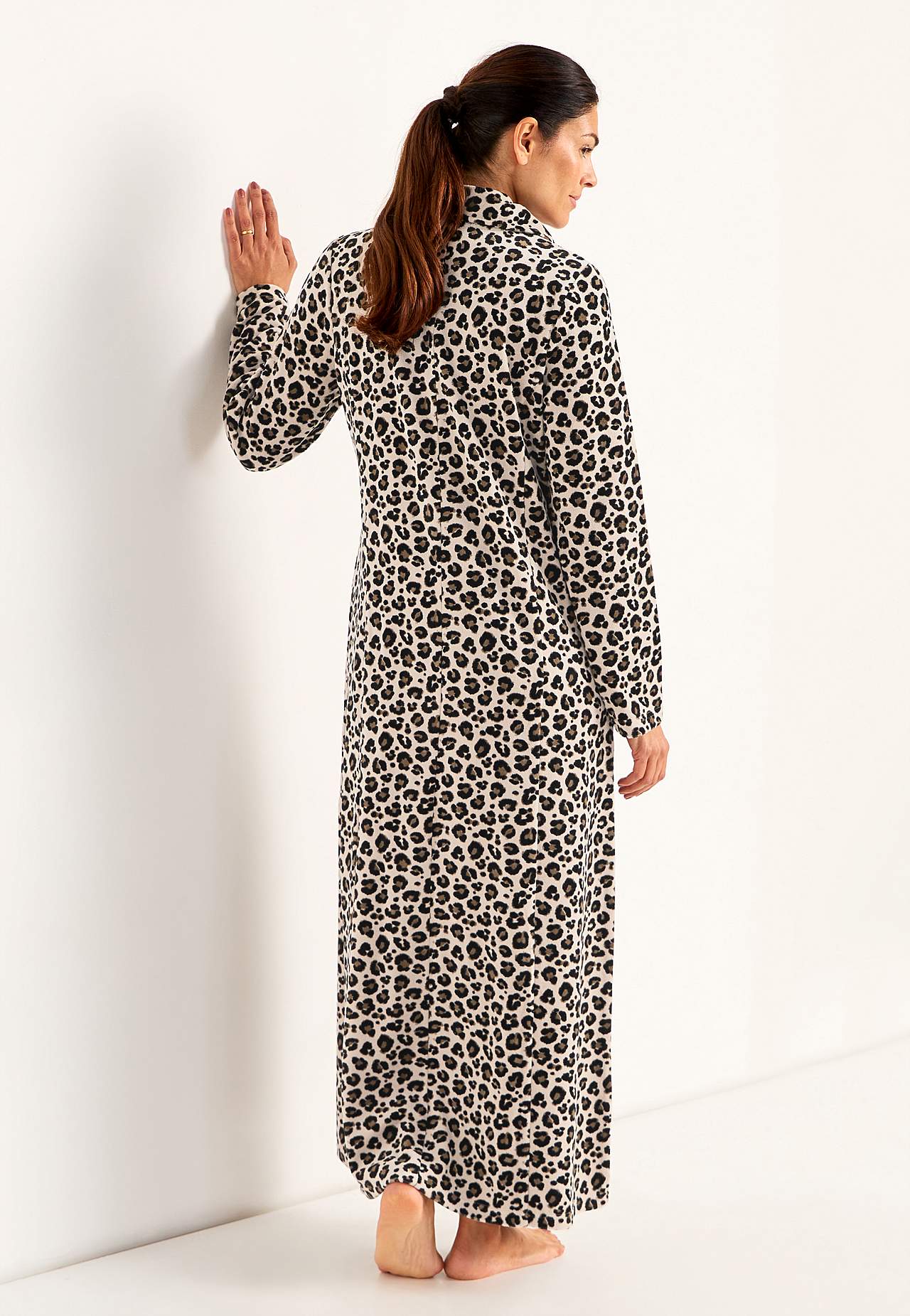 Lang morgenkåpe i velour Wilma