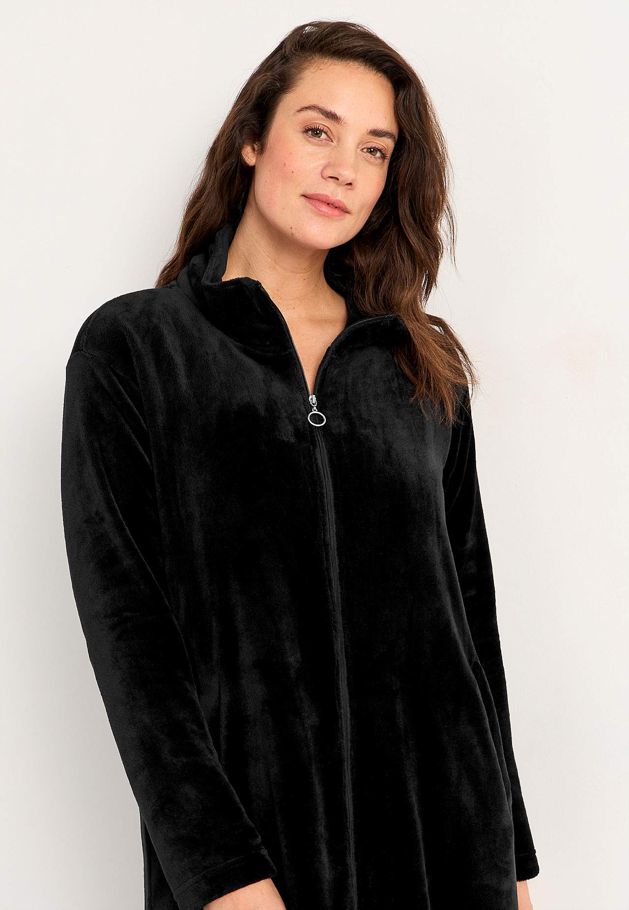 Lang morgenkåpe i fleece Philippa
